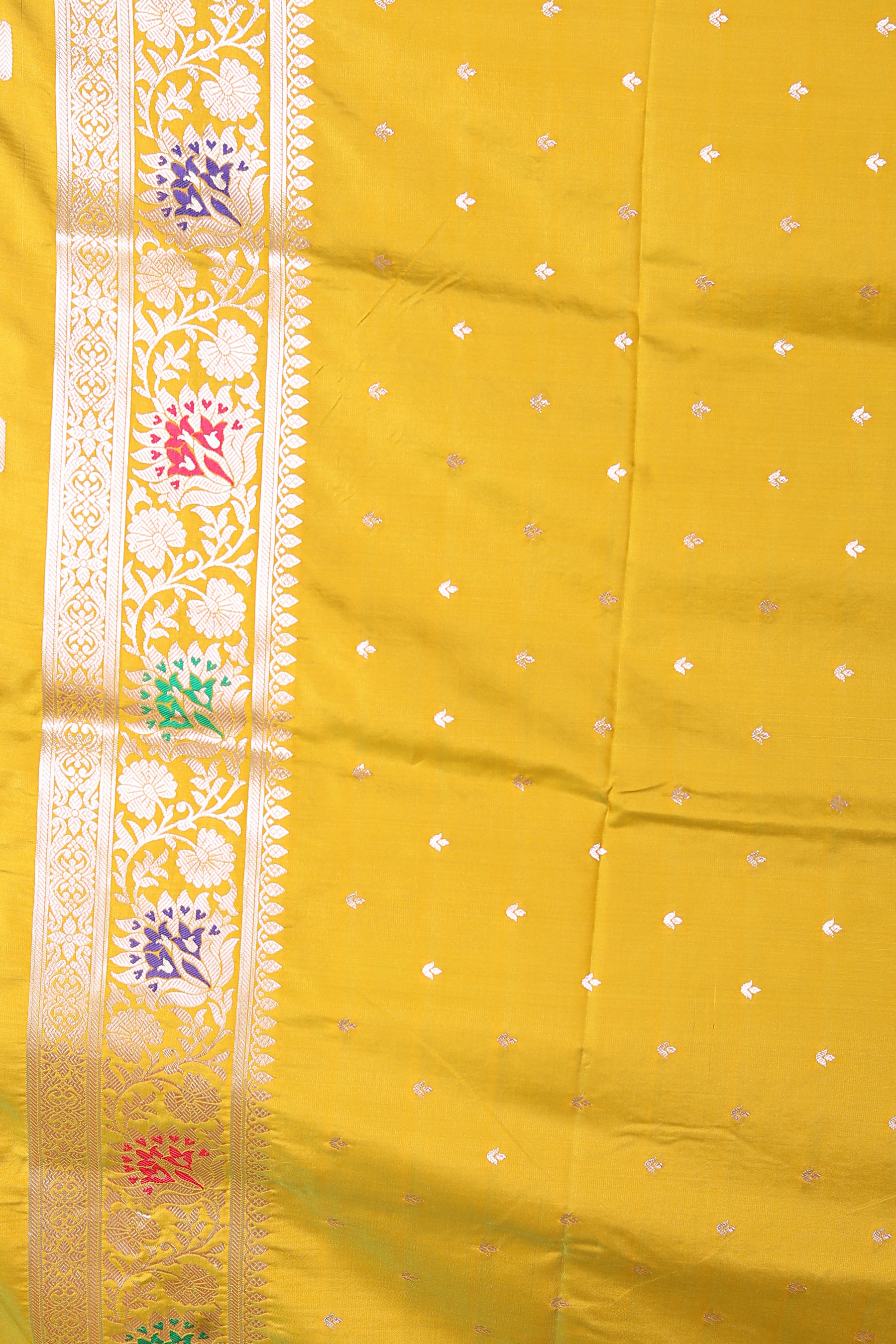 Yellow Blended Mashru Silk Saree - Keya Seth Exclusive
