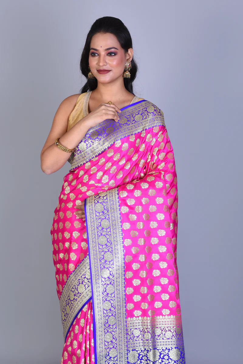Pink Banarasi Saree with Blouse Piece - Keya Seth Exclusive