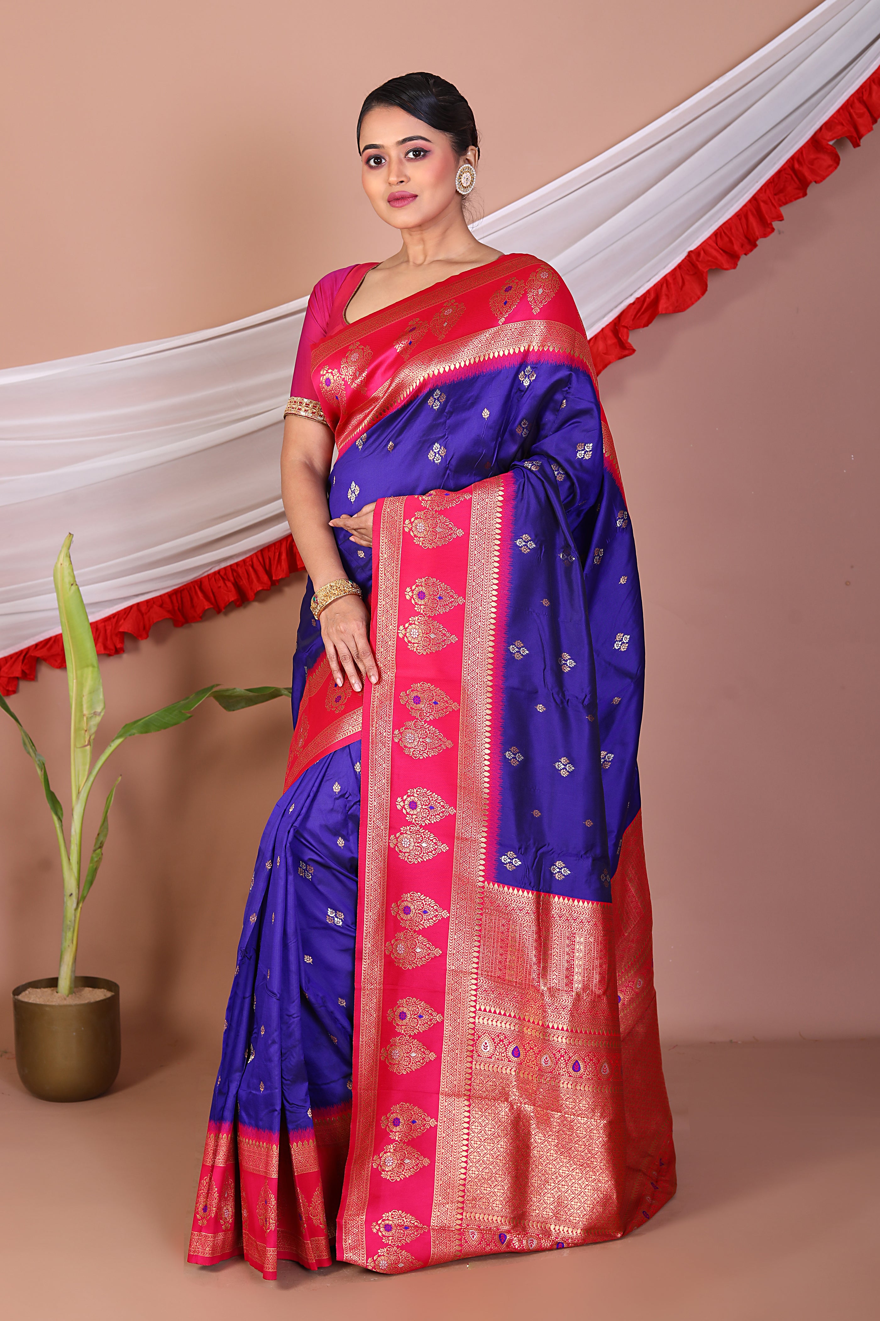 Purple Blended Mashru Silk Saree - Keya Seth Exclusive