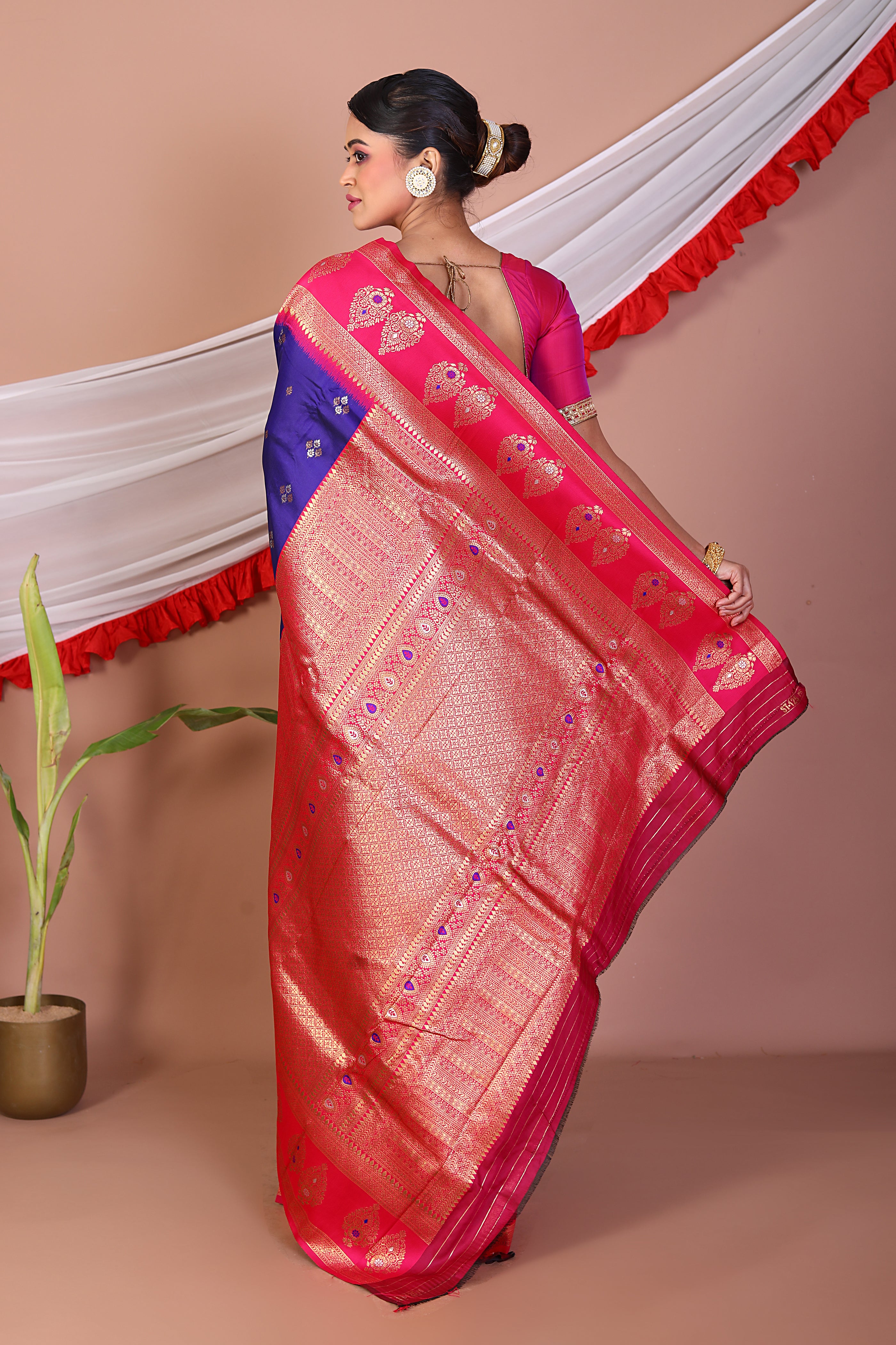 Purple Blended Mashru Silk Saree - Keya Seth Exclusive