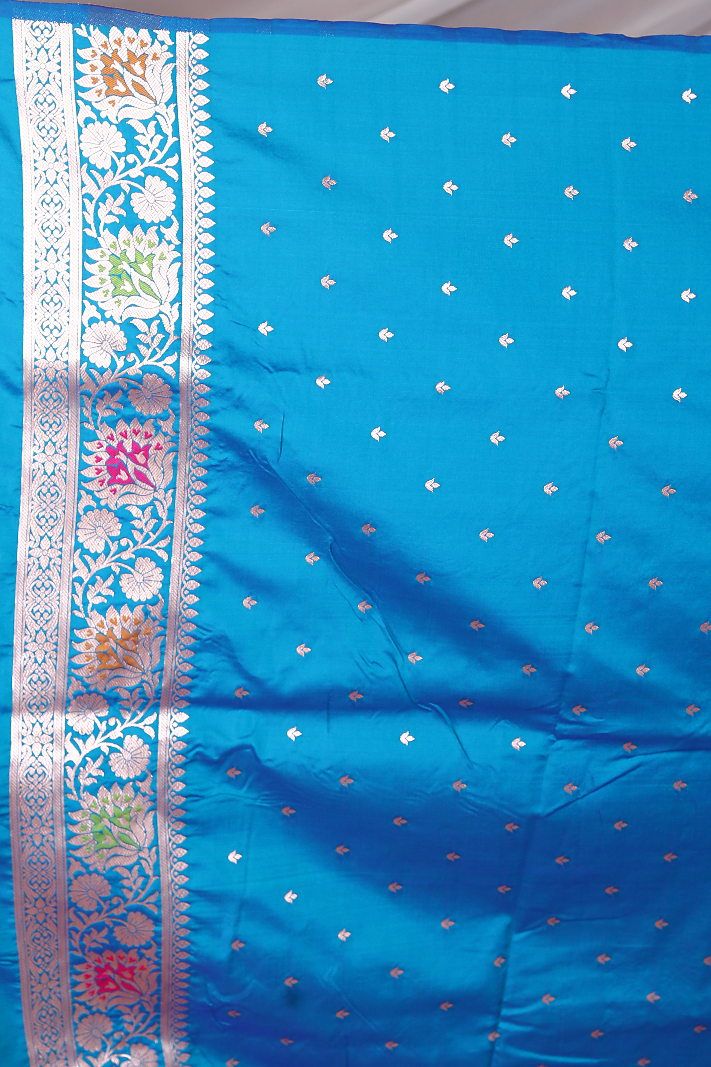 Blue Blended Mashru Silk Saree - Keya Seth Exclusive