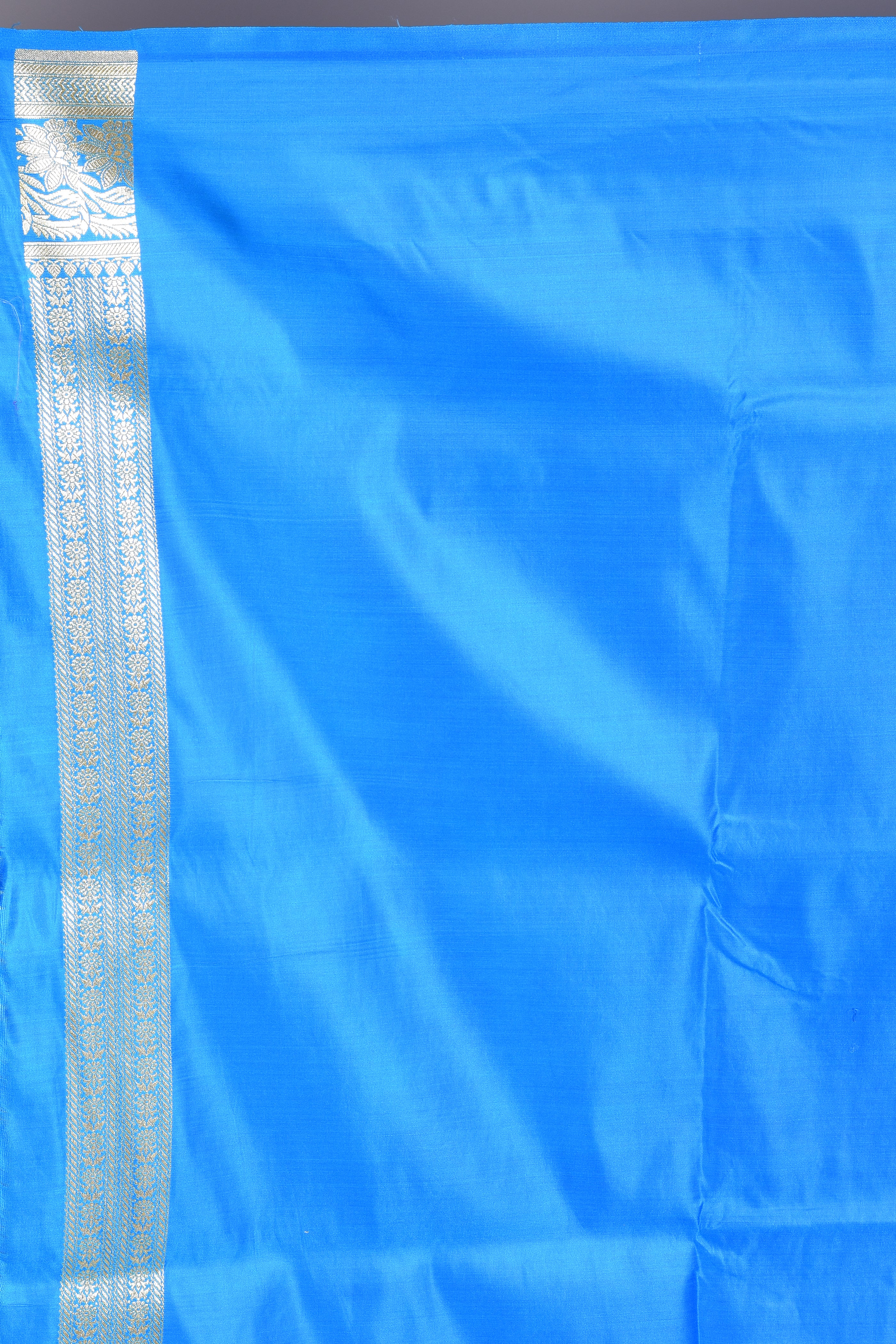 Blue Banarasi Saree with Blouse Piece - Keya Seth Exclusive