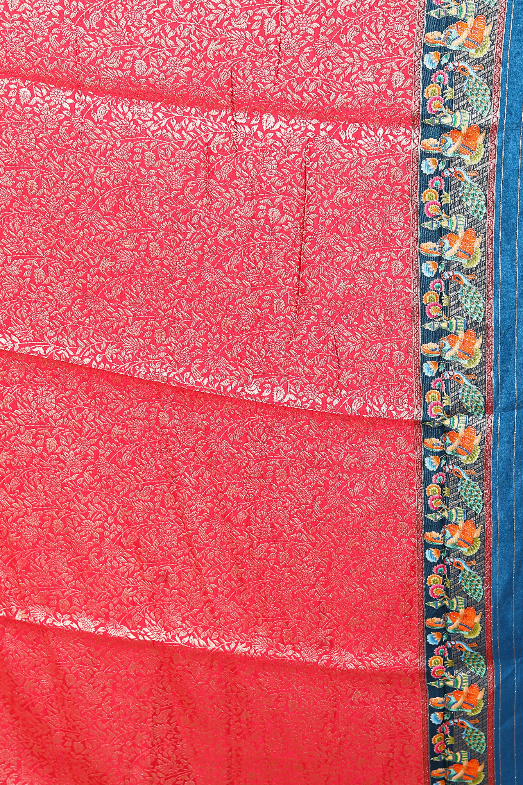 Blue Printed Silk Saree - Keya Seth Exclusive