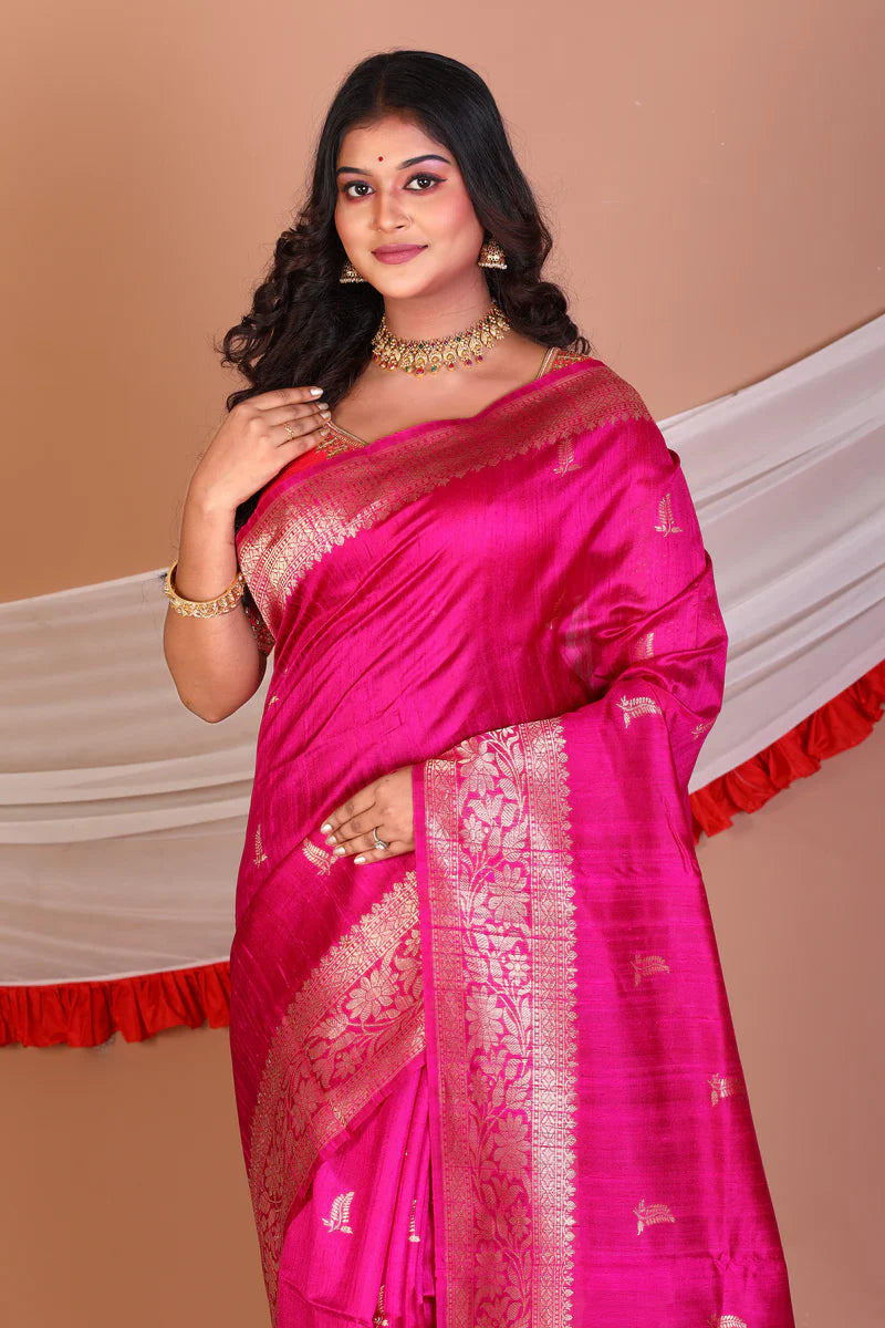 Pink Ghicha Silk Saree - Keya Seth Exclusive