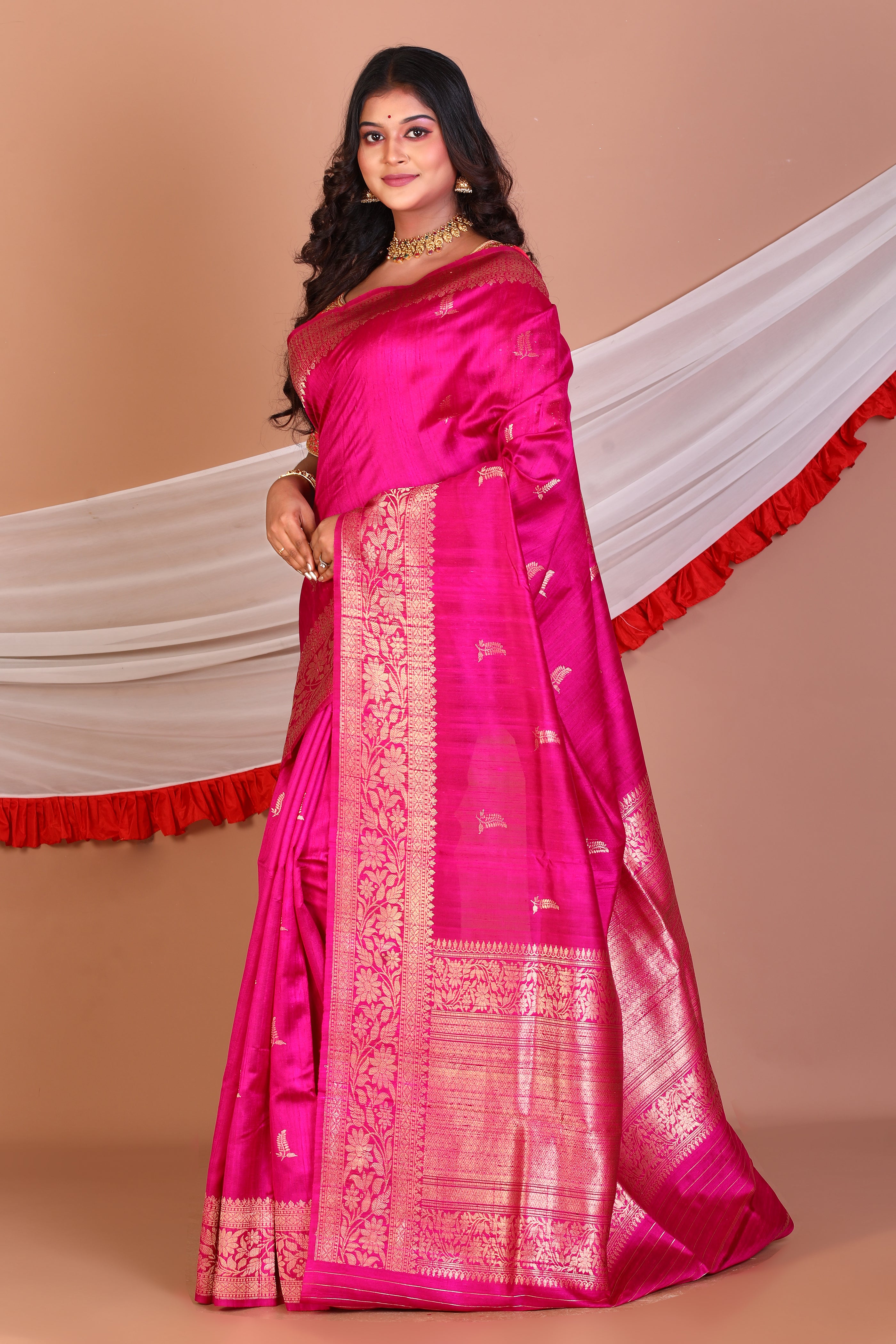 Pink Ghicha Silk Saree - Keya Seth Exclusive