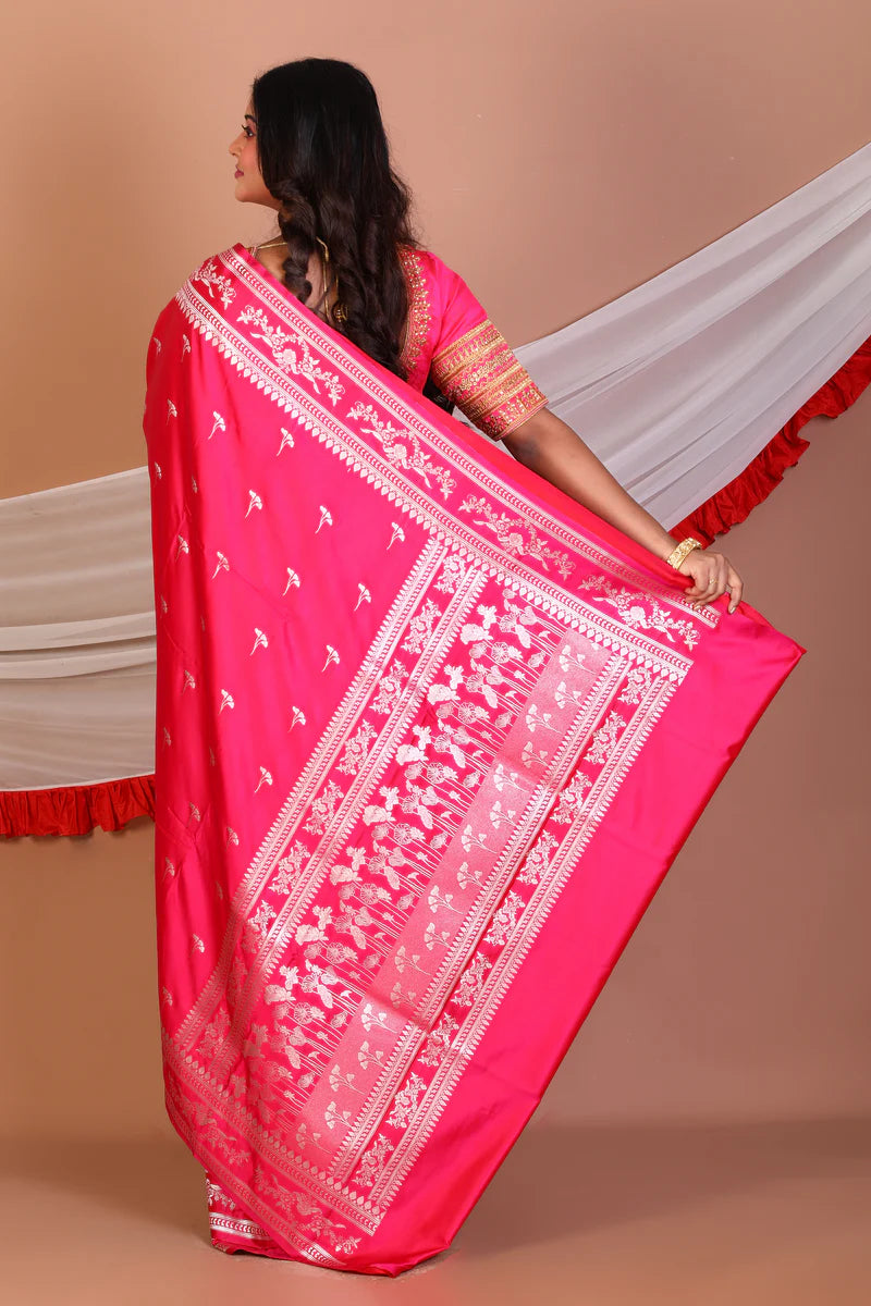 Pink Blended Mashru Silk Saree - Keya Seth Exclusive