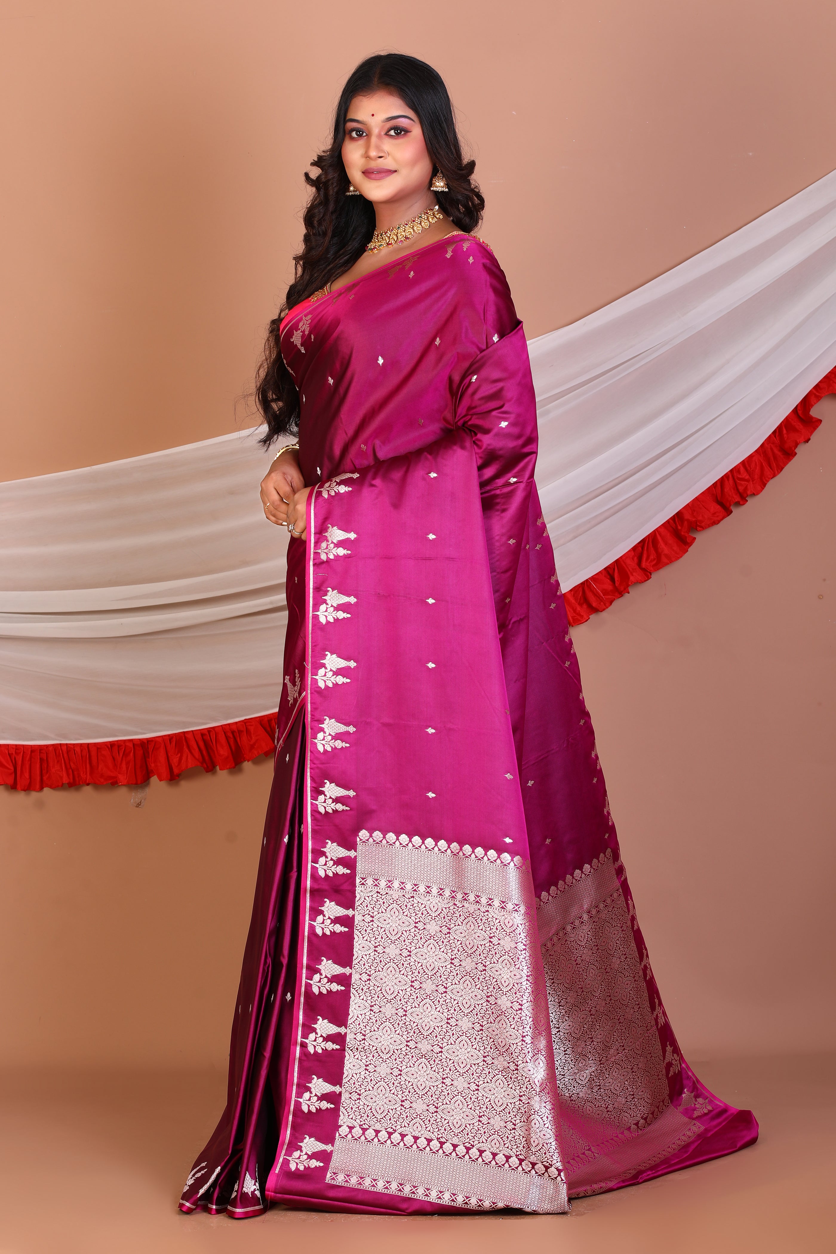 Pink Blended Mashru Silk Saree - Keya Seth Exclusive