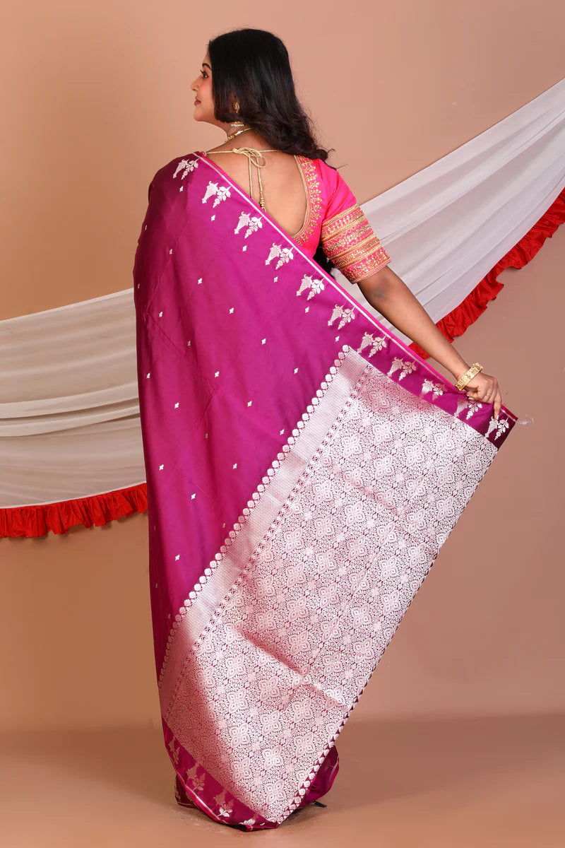 Pink Blended Mashru Silk Saree - Keya Seth Exclusive