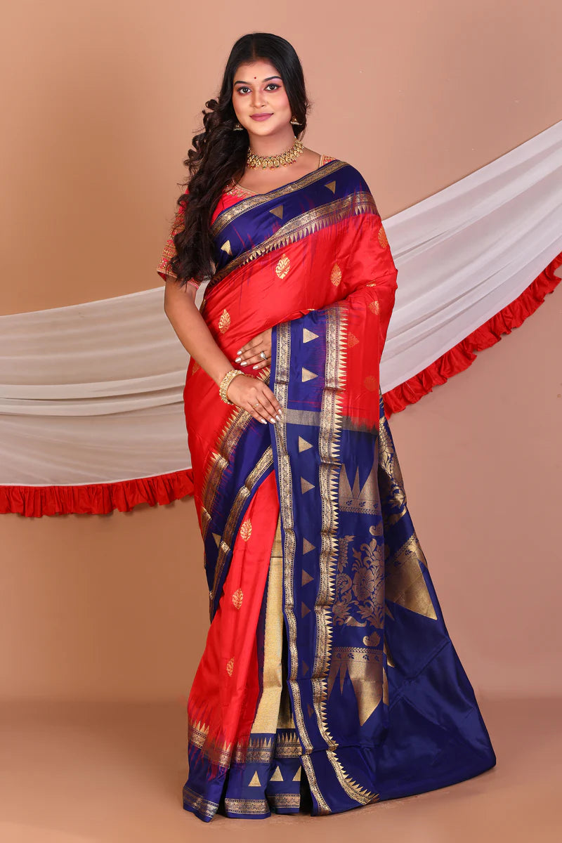 Bright Pink Pure Kanjivaram Silk Saree - Keya Seth Exclusive