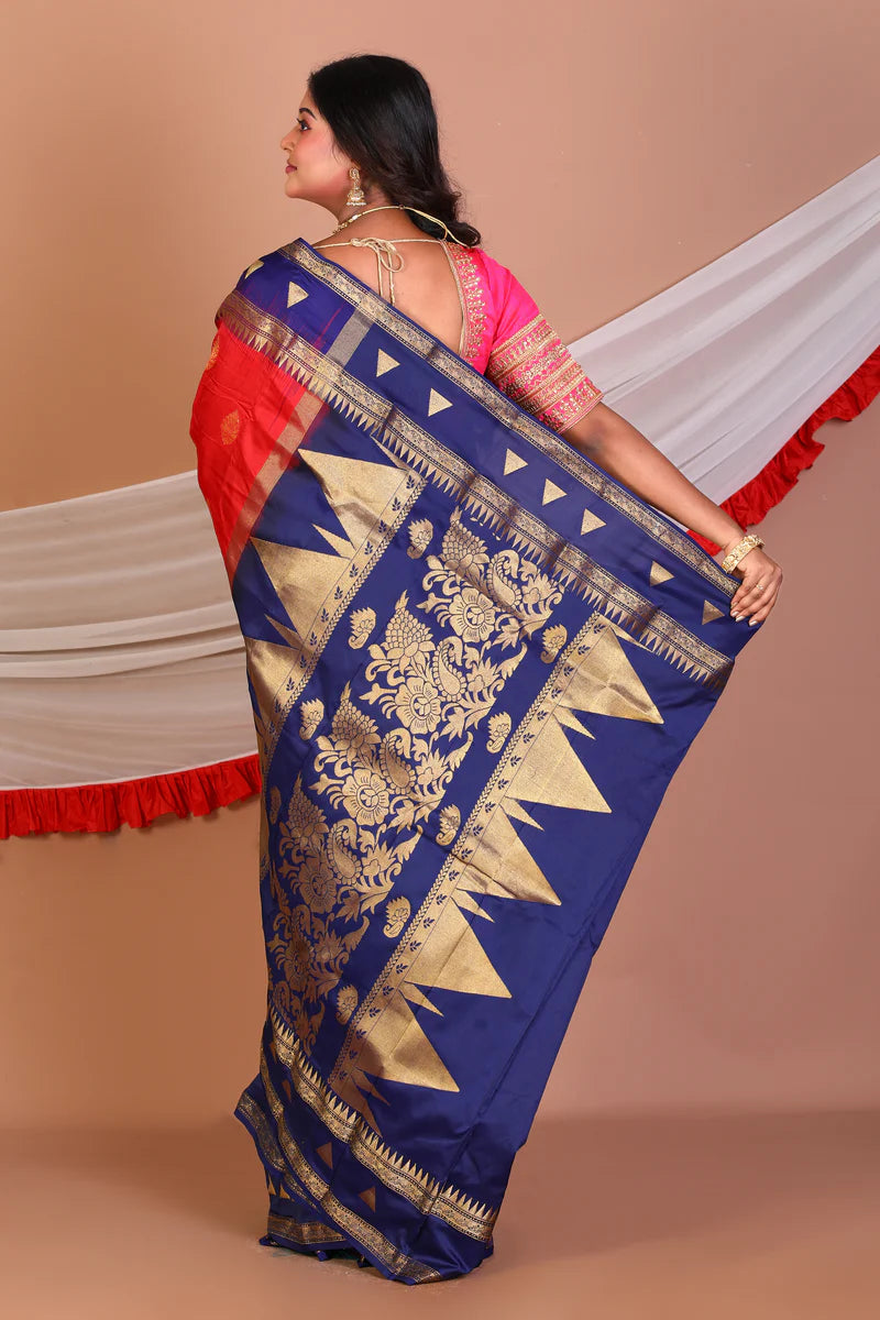 Bright Pink Pure Kanjivaram Silk Saree - Keya Seth Exclusive