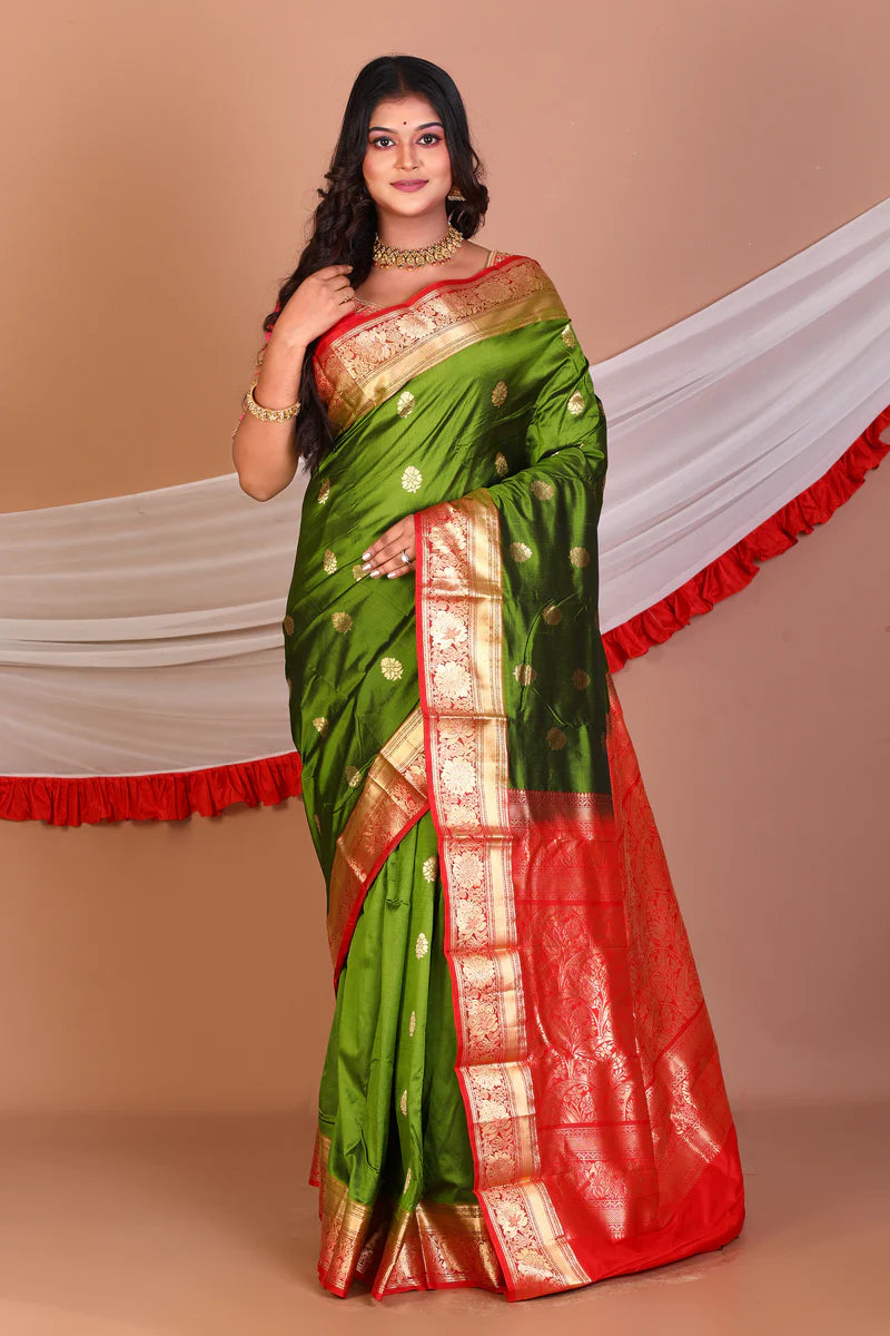 Green Pure Kanjivaram Silk Saree - Keya Seth Exclusive