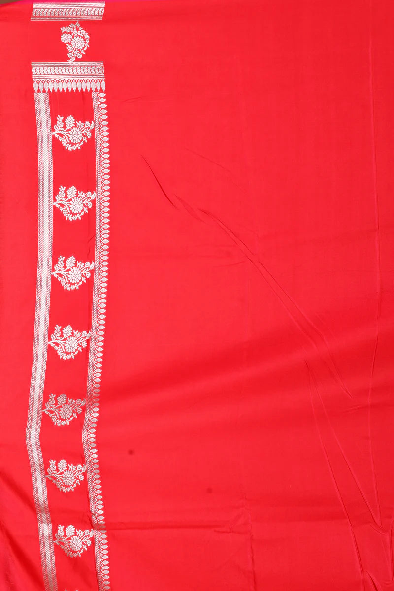 Red Blended Mashru Sik Saree - Keya Seth Exclusive