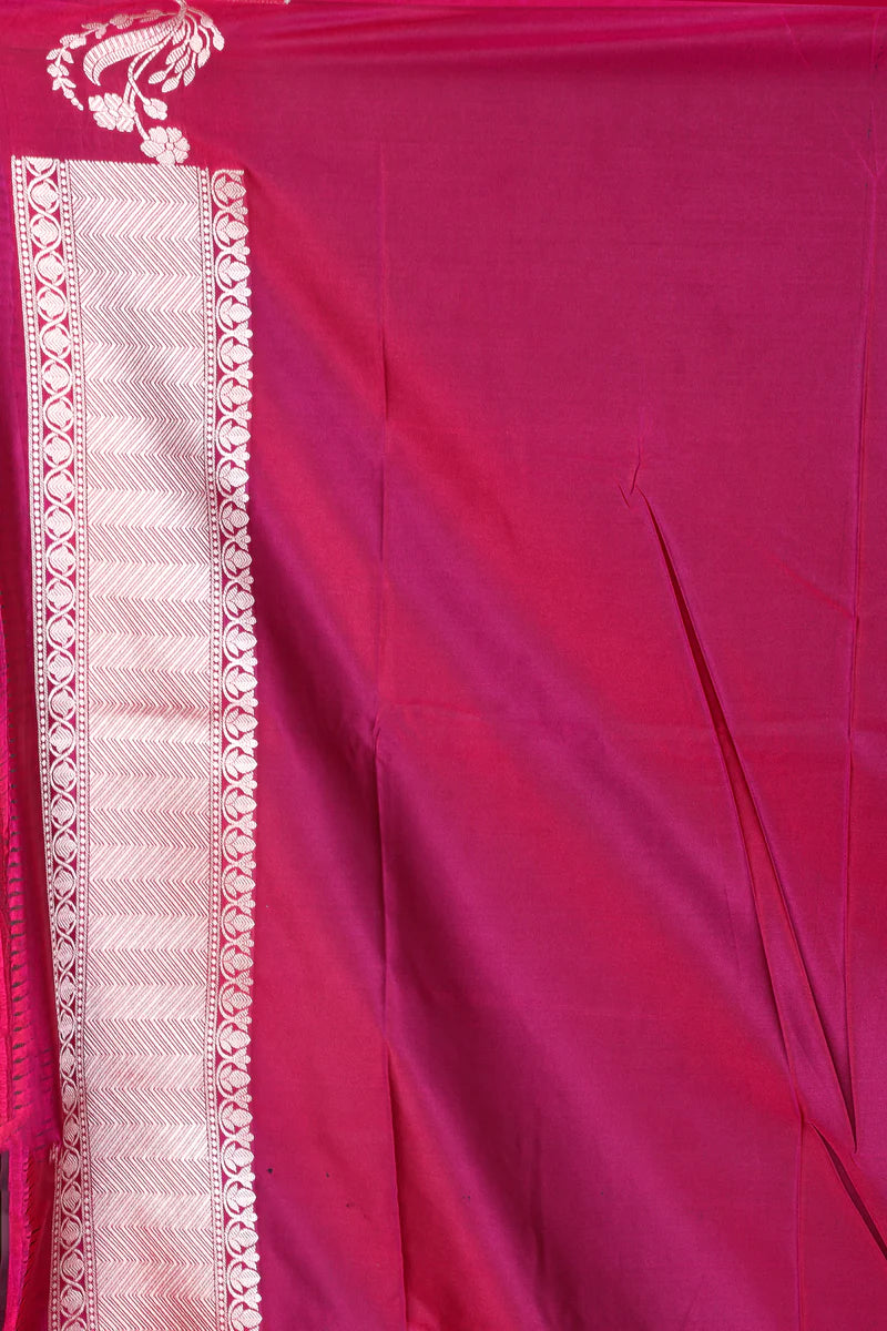 Magenta Blended Mashru Silk Saree - Keya Seth Exclusive