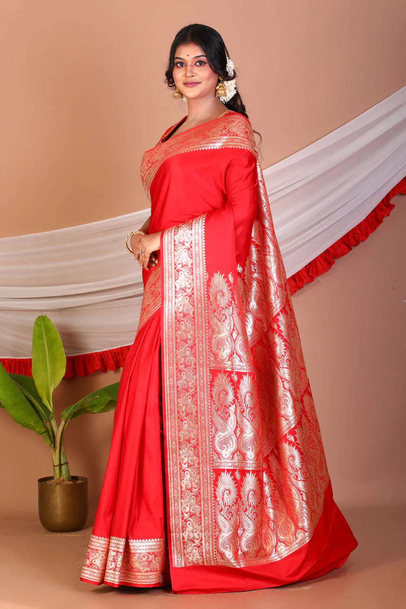 Red Blended Banarasi Saree - Keya Seth Exclusive