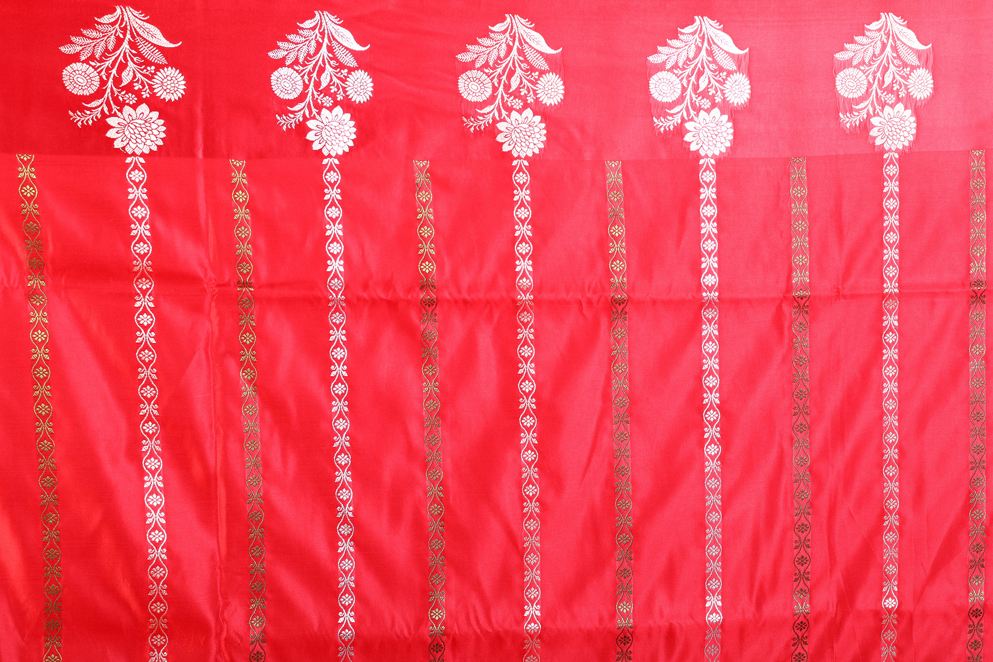 Red Blended Satin Silk Saree - Keya Seth Exclusive