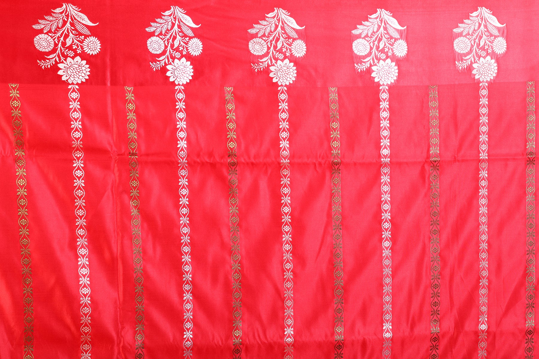 Red Blended Satin Silk Saree - Keya Seth Exclusive