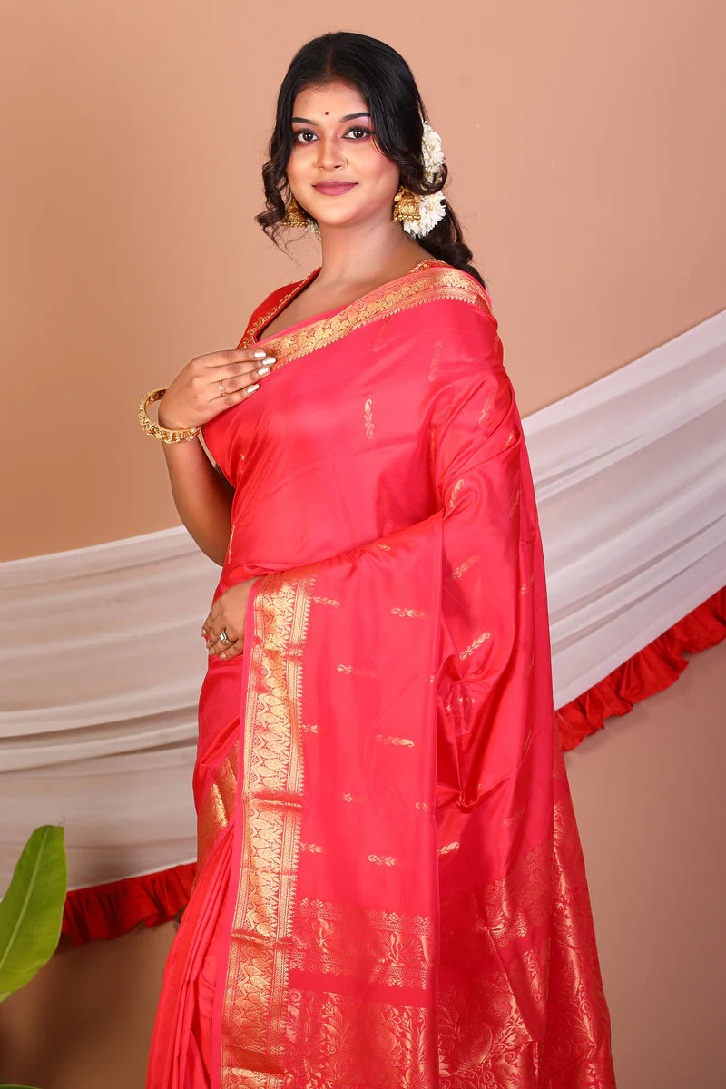 Pink Blended Kanjivaram Silk Saree - Keya Seth Exclusive