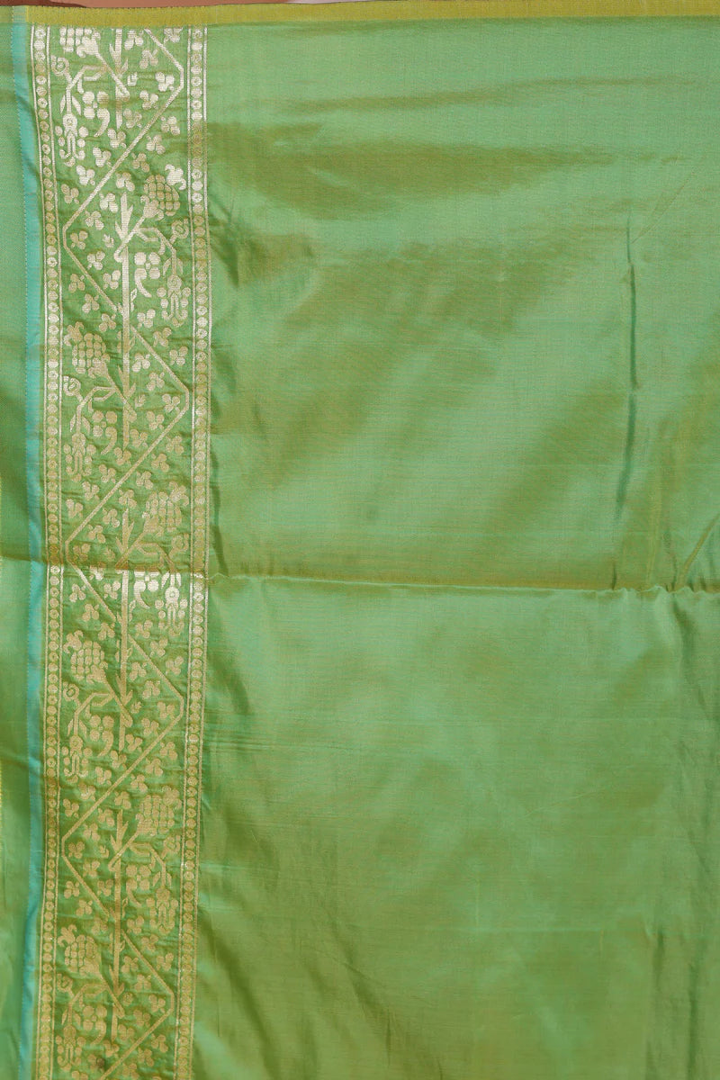 Green Blended Mashru Silk Saree - Keya Seth Exclusive