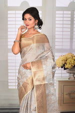 Load image into Gallery viewer, Cream Crushed Tissue Saree - Keya Seth Exclusive

