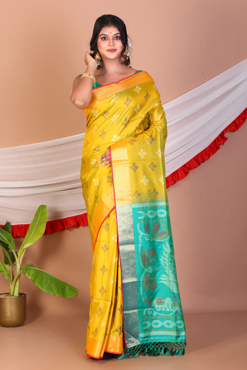 Olive Green Blended Handloom Saree - Keya Seth Exclusive