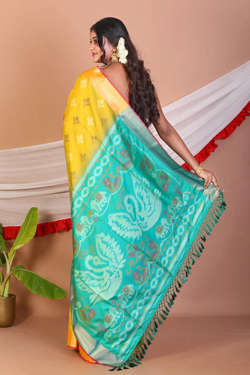 Olive Green Blended Handloom Saree - Keya Seth Exclusive