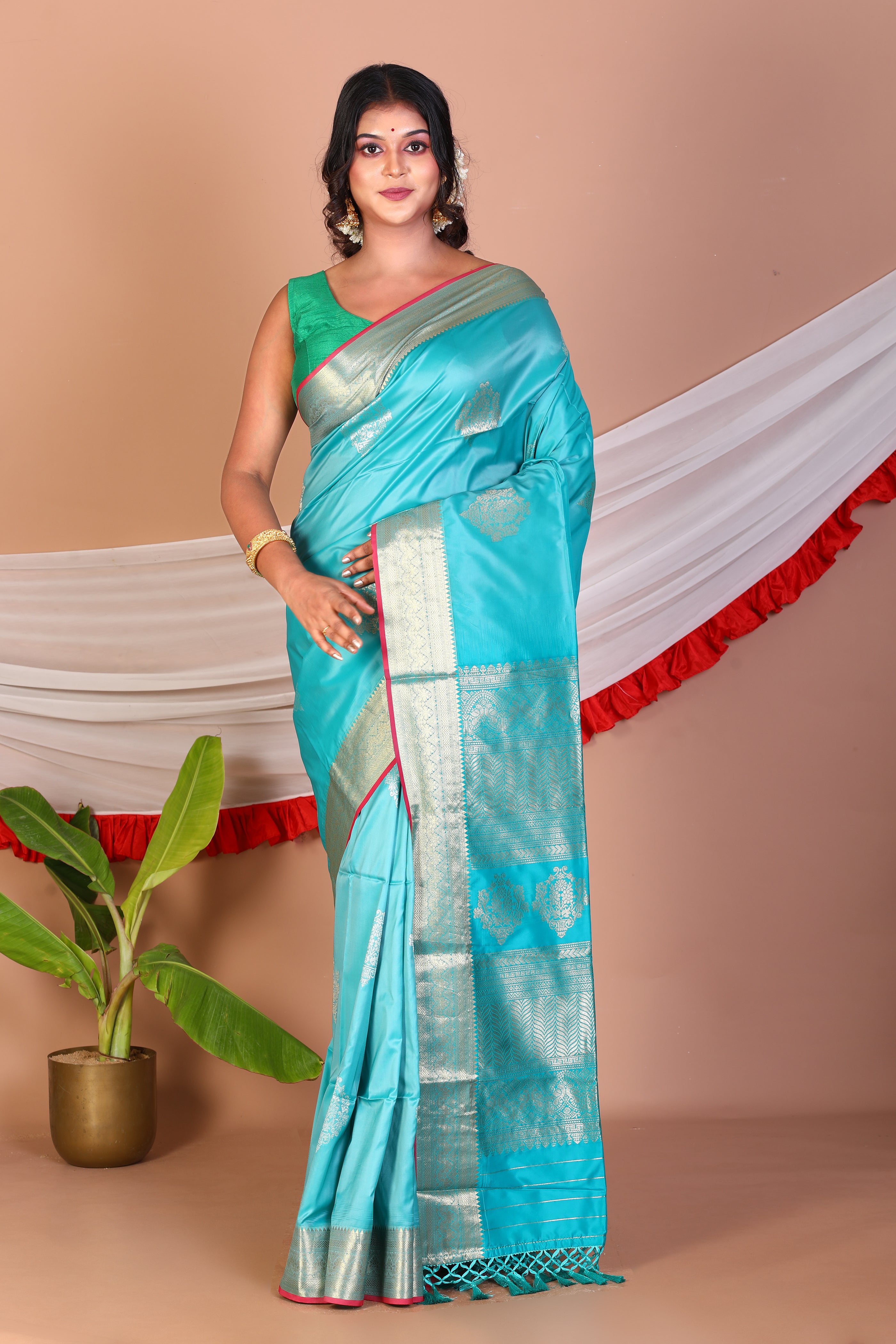 Blue Blended Handloom Saree - Keya Seth Exclusive
