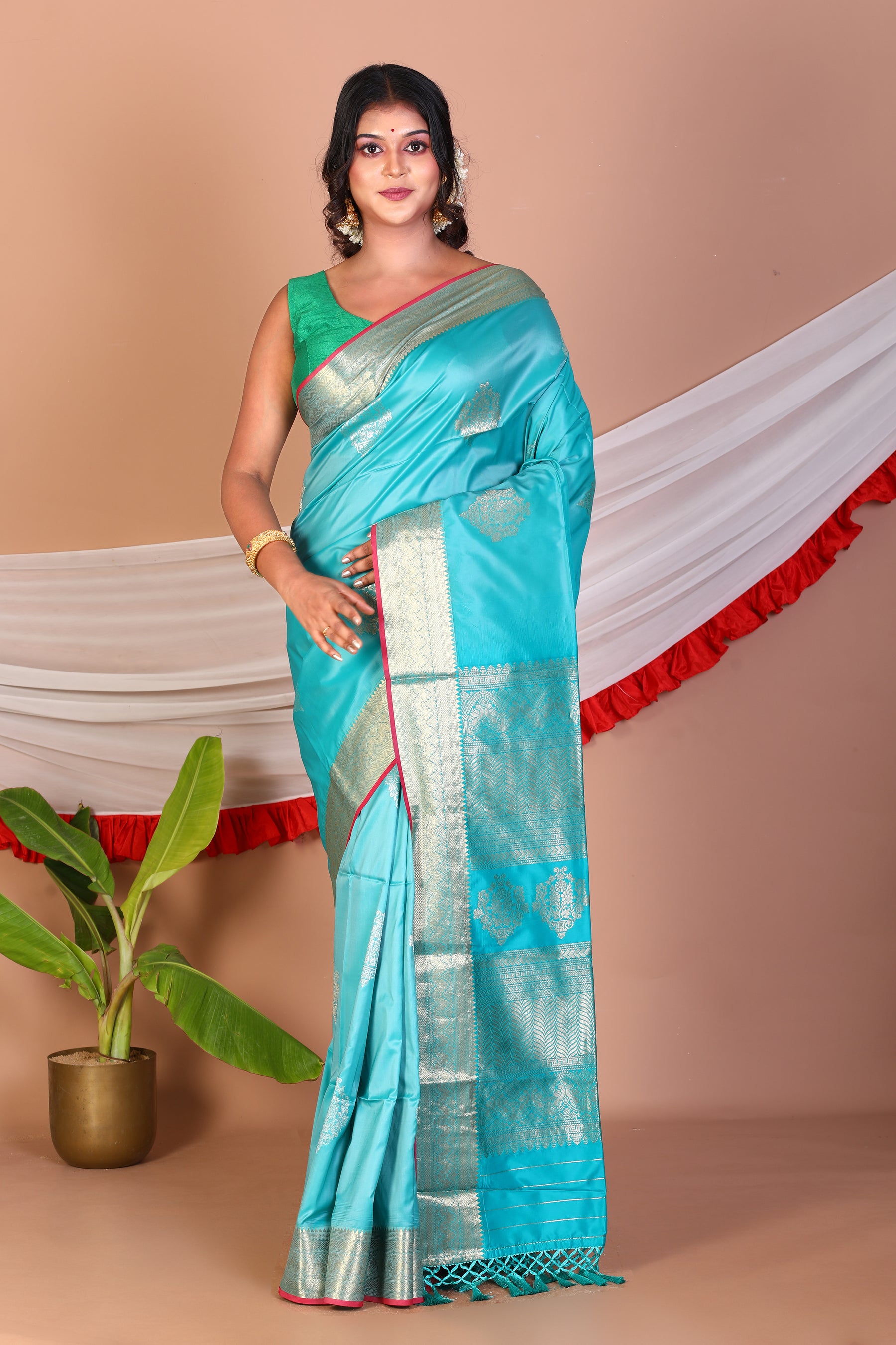 Blue Blended Handloom Saree - Keya Seth Exclusive