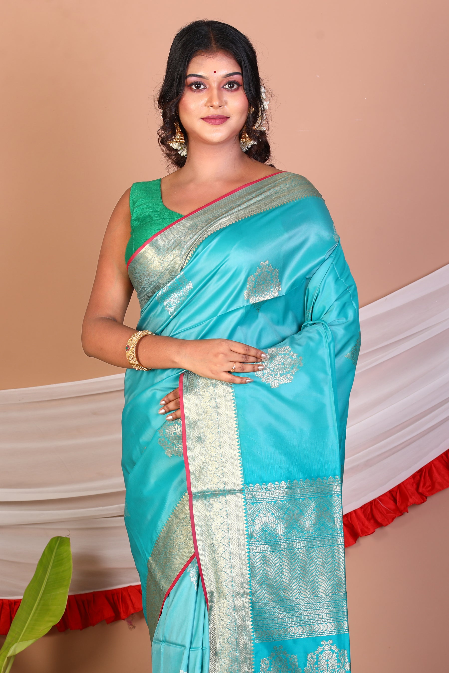 Blue Blended Handloom Saree - Keya Seth Exclusive