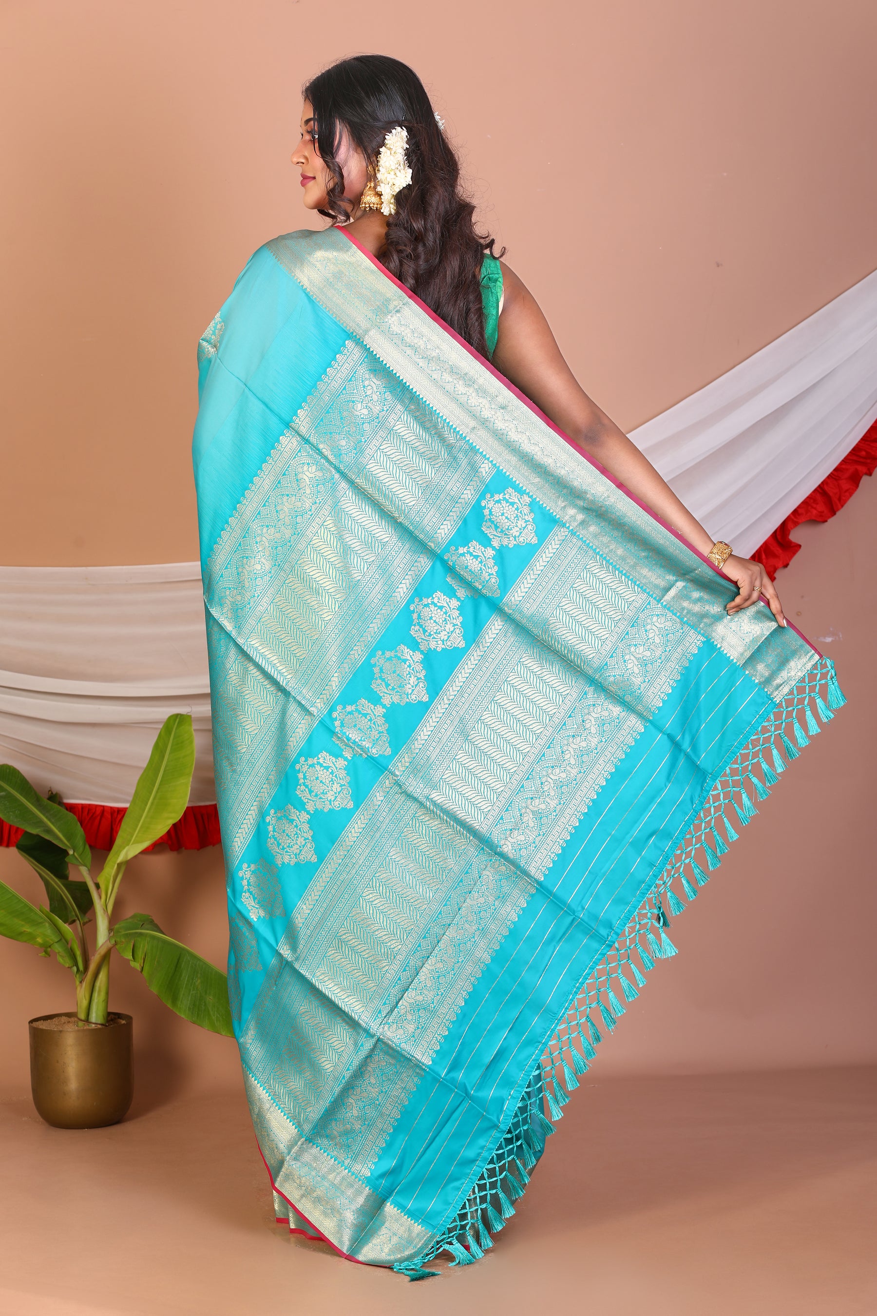 Blue Blended Handloom Saree - Keya Seth Exclusive