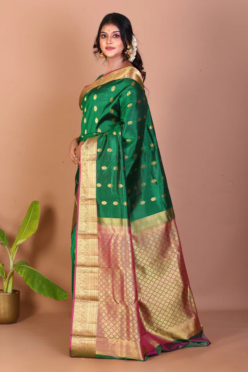 Deep Green Pure Kanjivaram Silk Saree - Keya Seth Exclusive