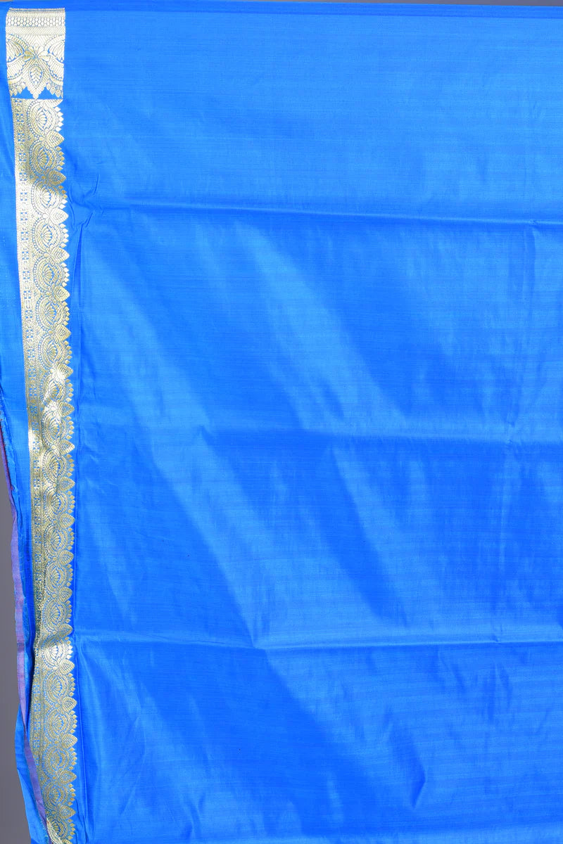 Blue Banarasi Saree with Blouse Piece - Keya Seth Exclusive