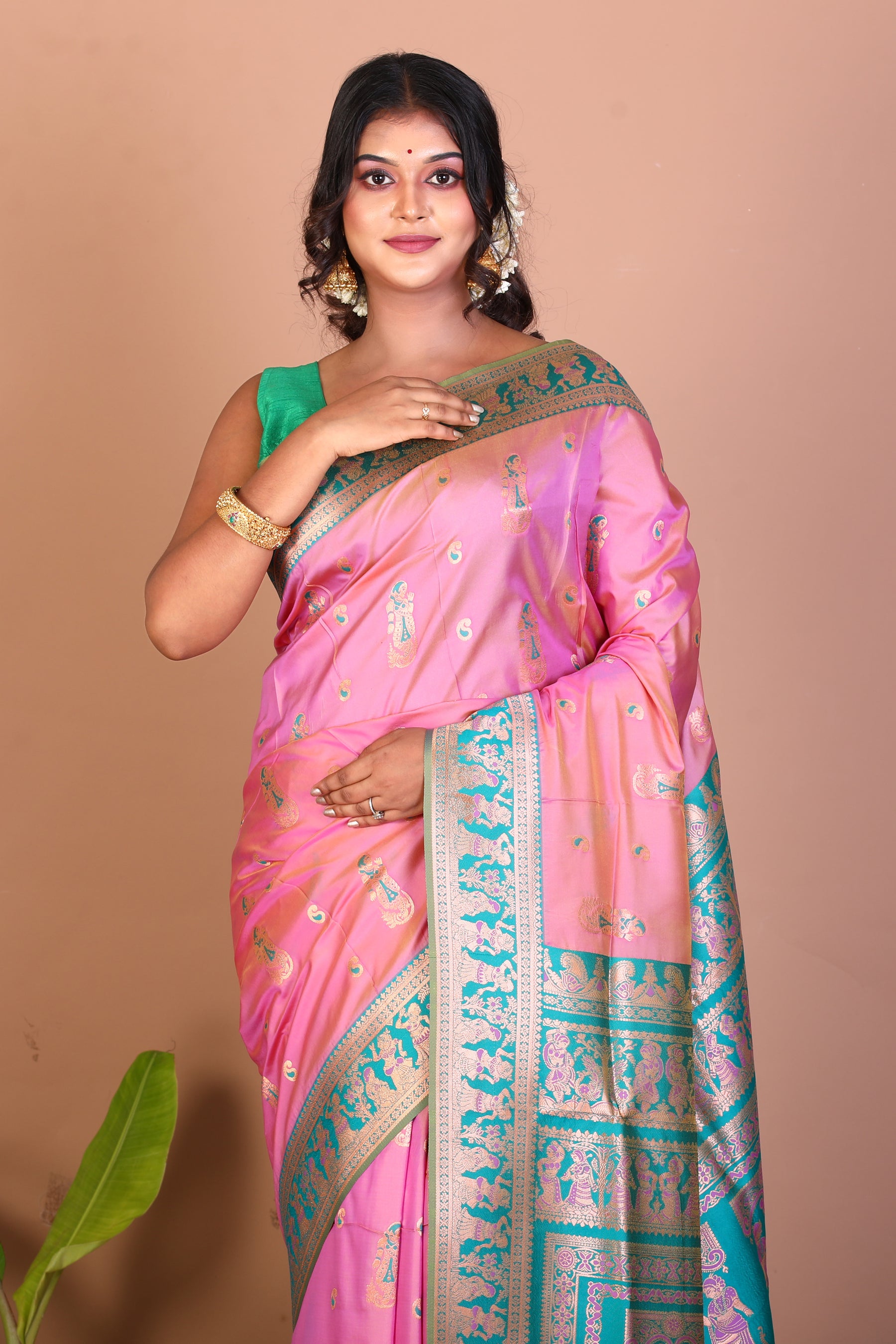 Pink Blended Baluchari Saree - Keya Seth Exclusive