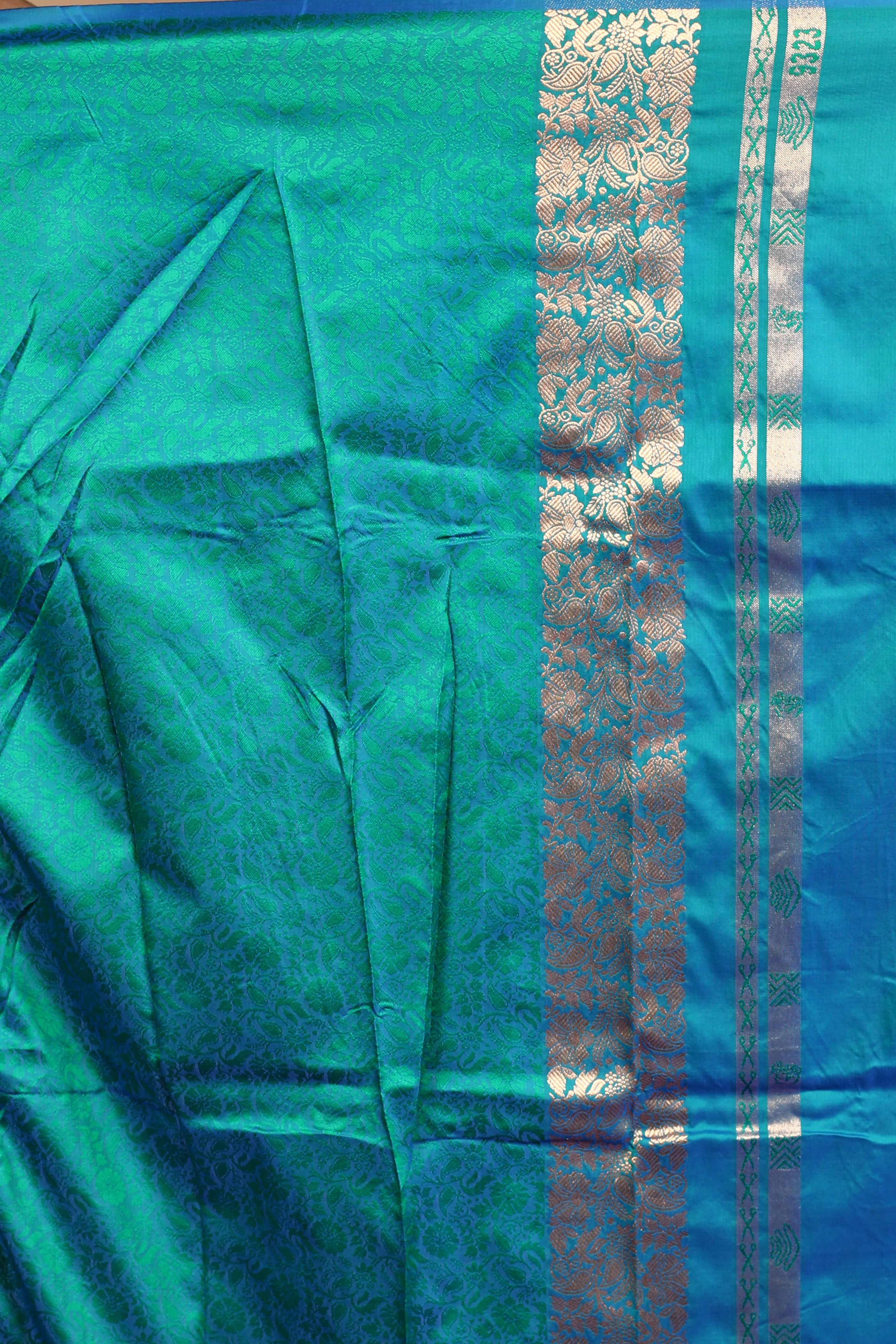 Blue Blended Blended Silk Saree