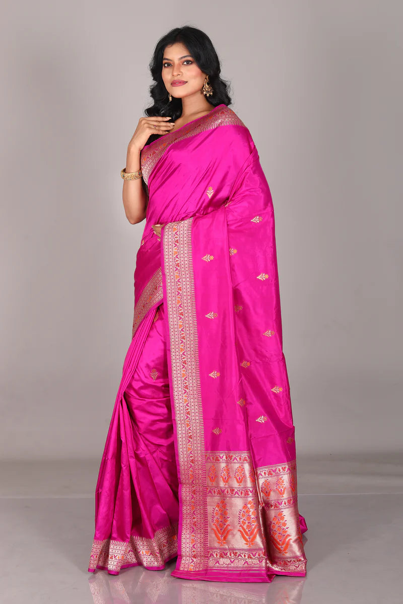 Pink Pure Katan Saree - Keya Seth Exclusive