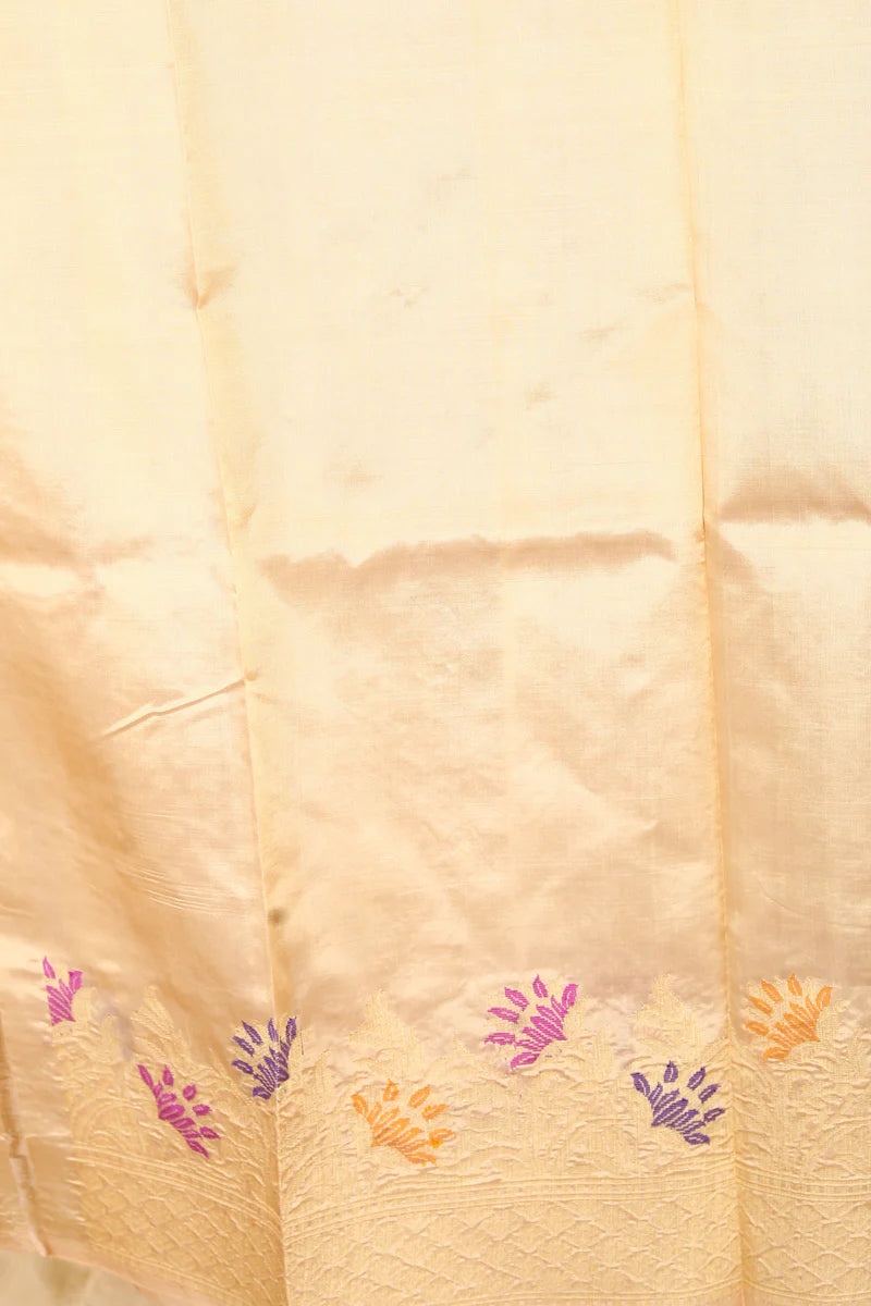 Offwhite Pure Katan Saree - Keya Seth Exclusive