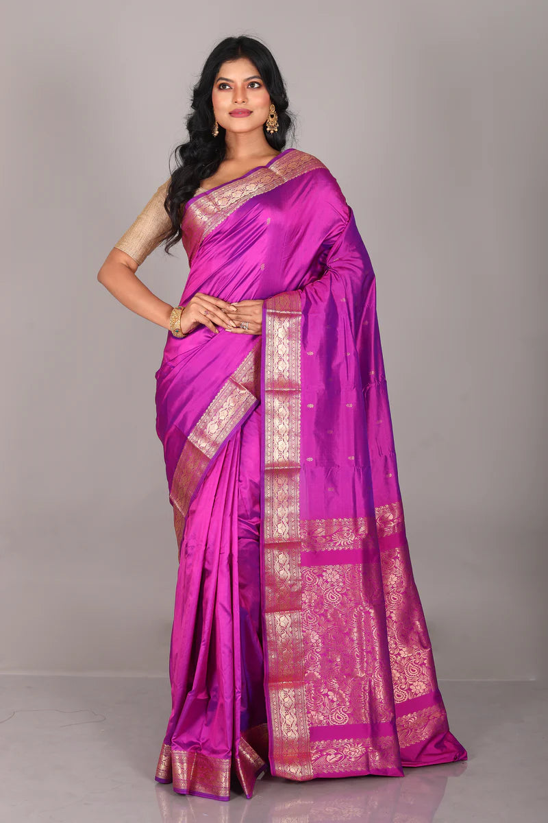 Magenta Pure Kanjivaram Silk Saree - Keya Seth Exclusive