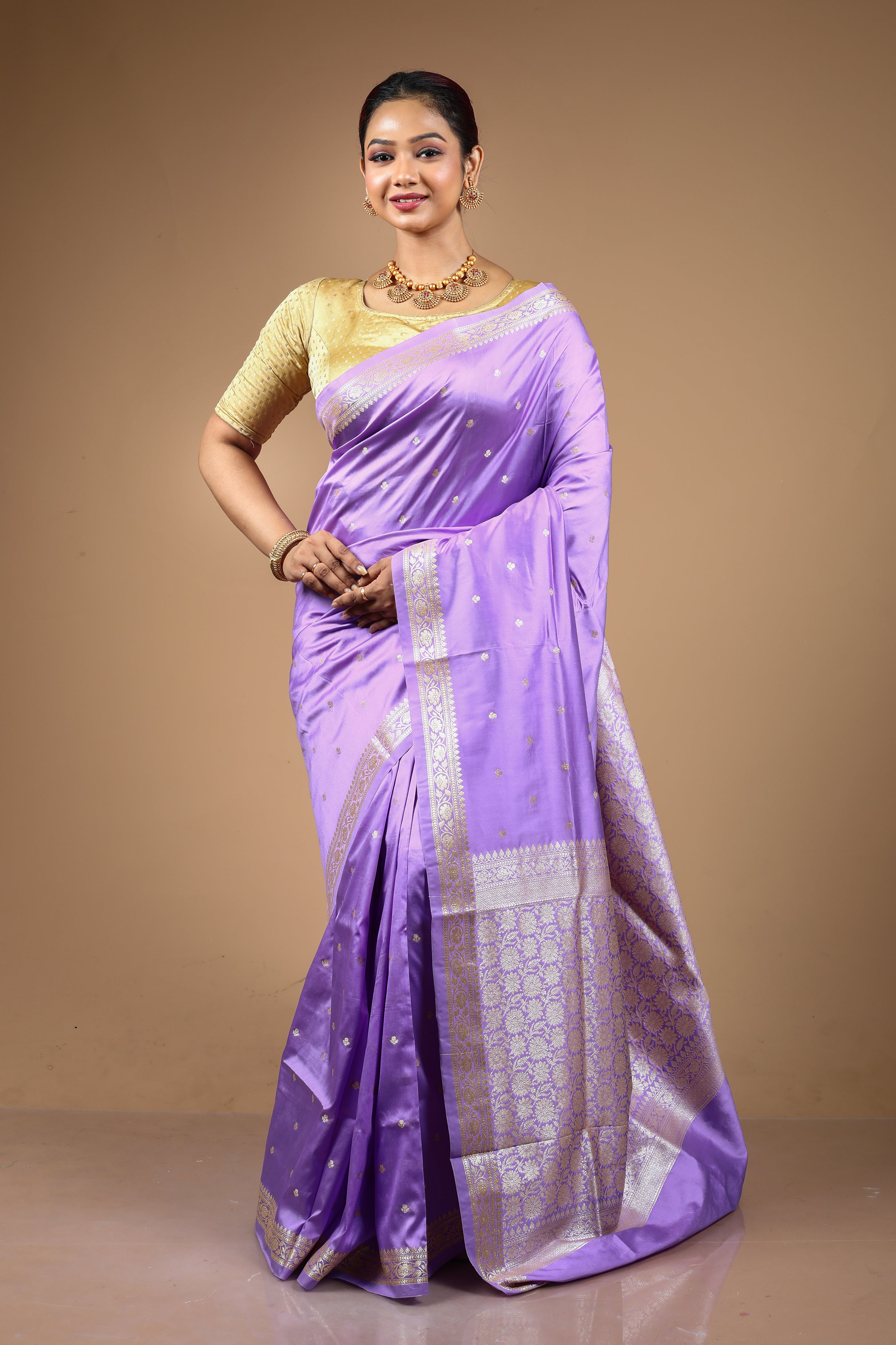 Mauve Katan Semi Katan Saree