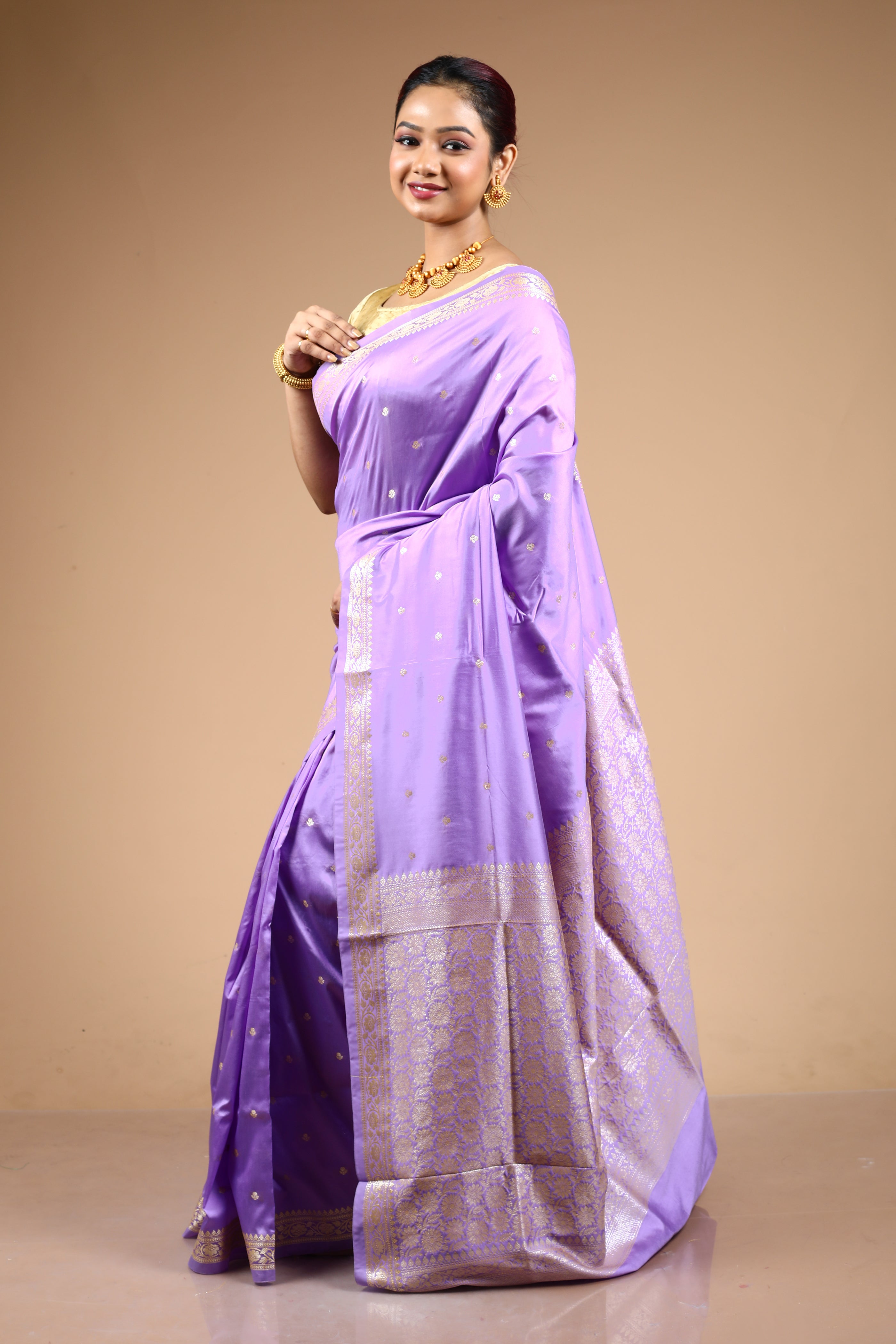 Mauve Katan Semi Katan Saree