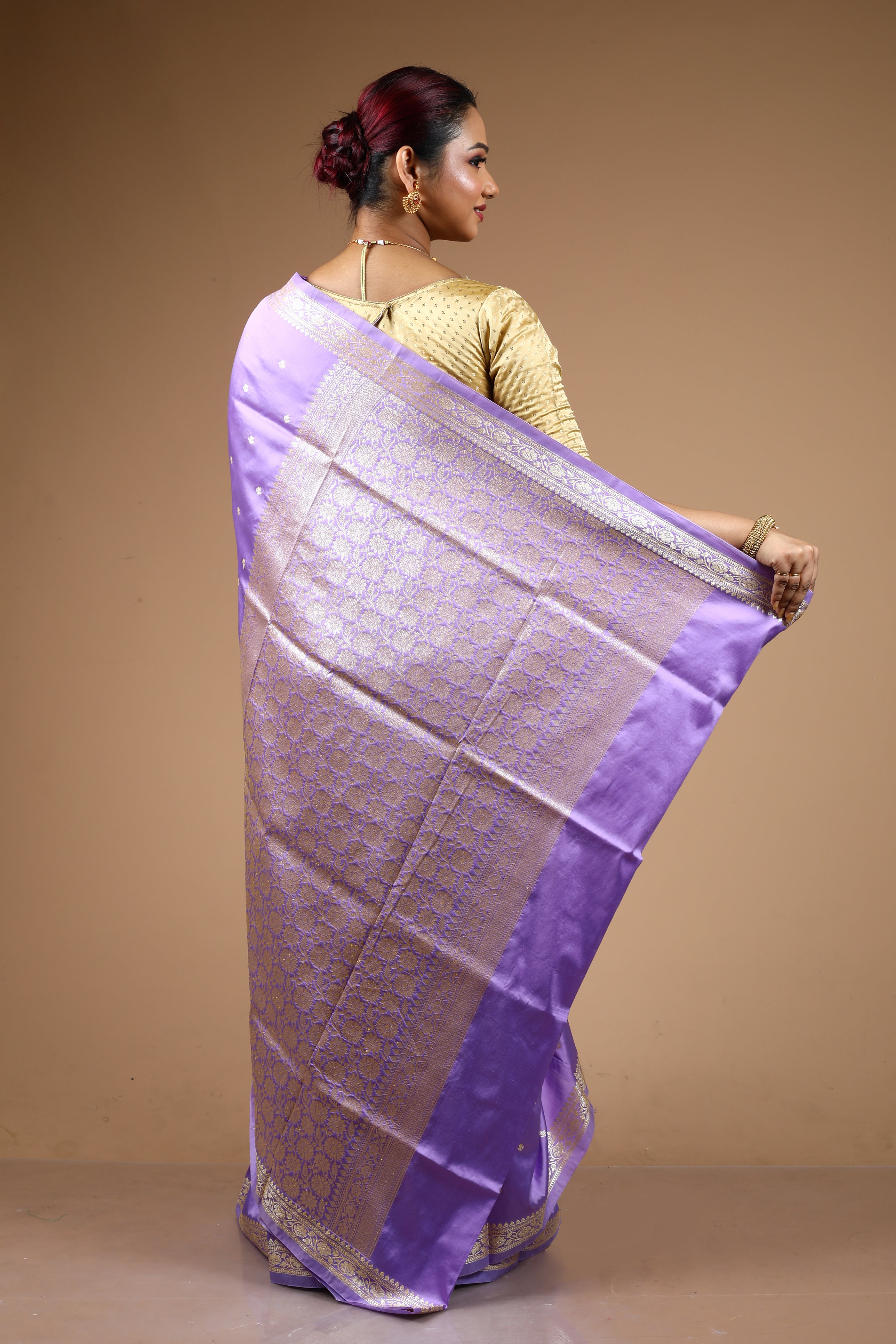 Mauve Katan Semi Katan Saree