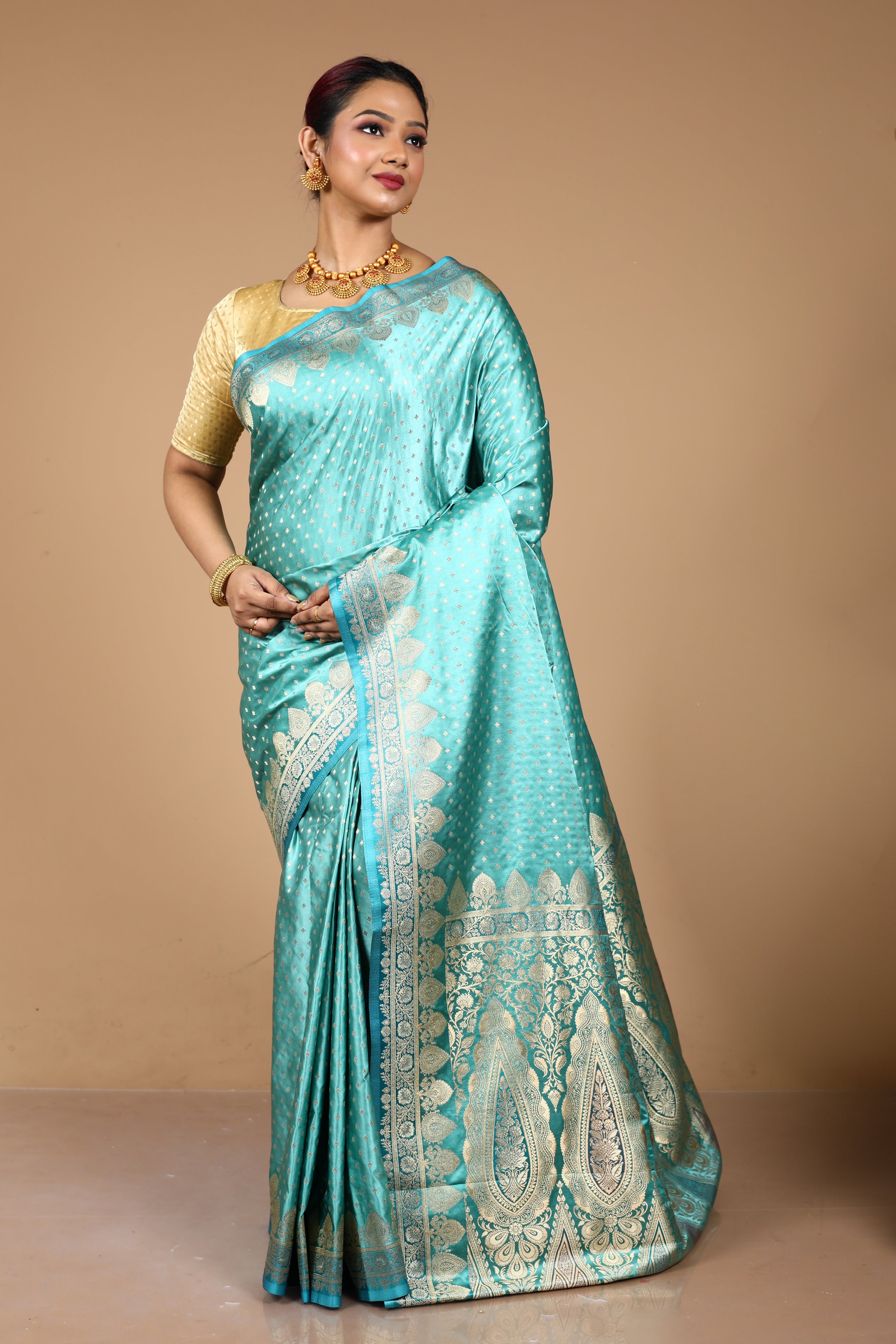 Green Blended Mashru Saree