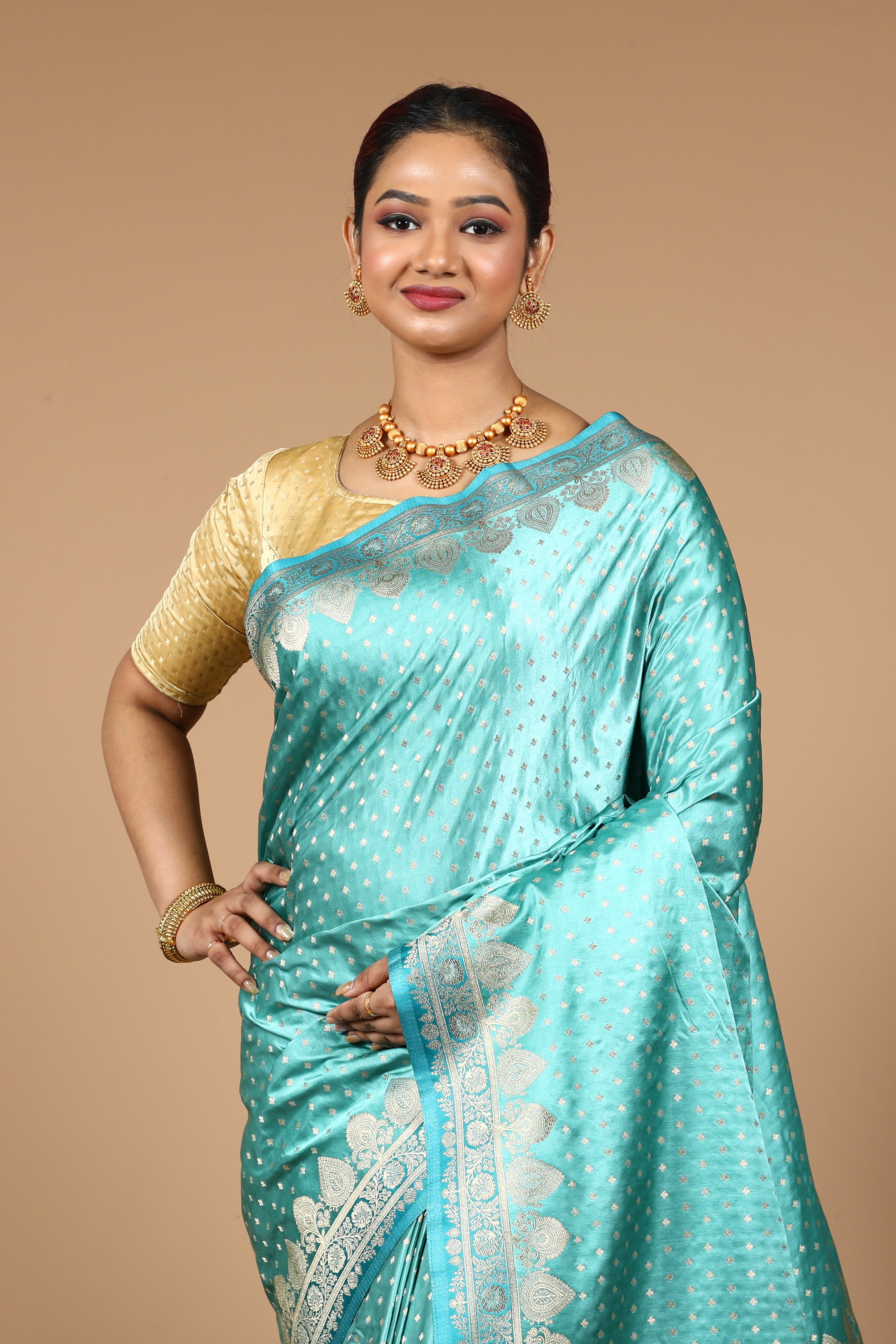 Green Blended Mashru Saree