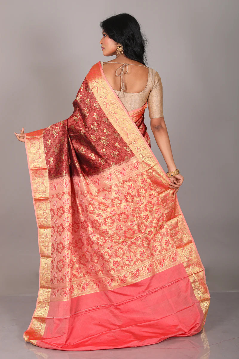 Maroon Pure Kanjivaram Saree - Keya Seth Exclusive