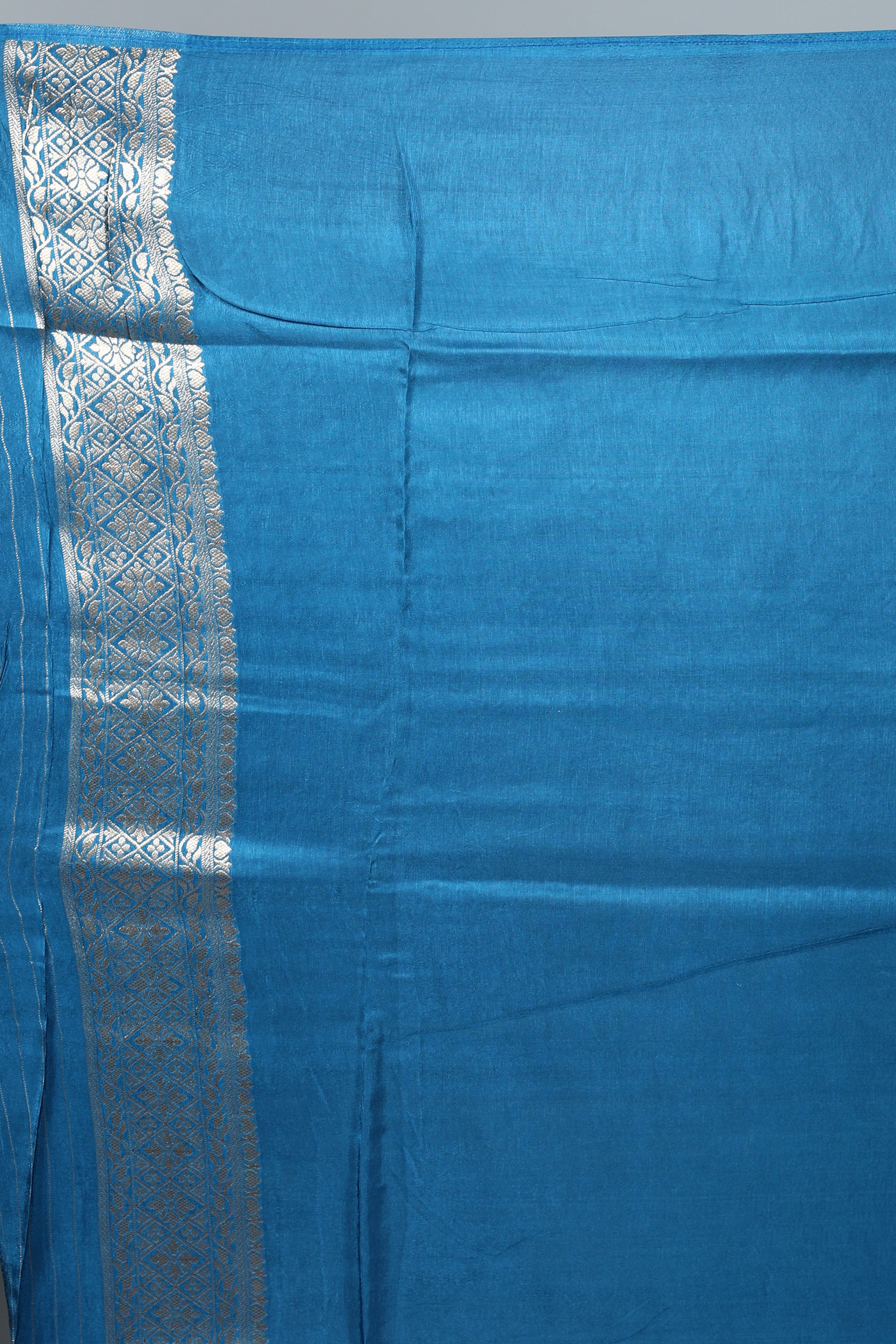 Blue Blended Silk Saree