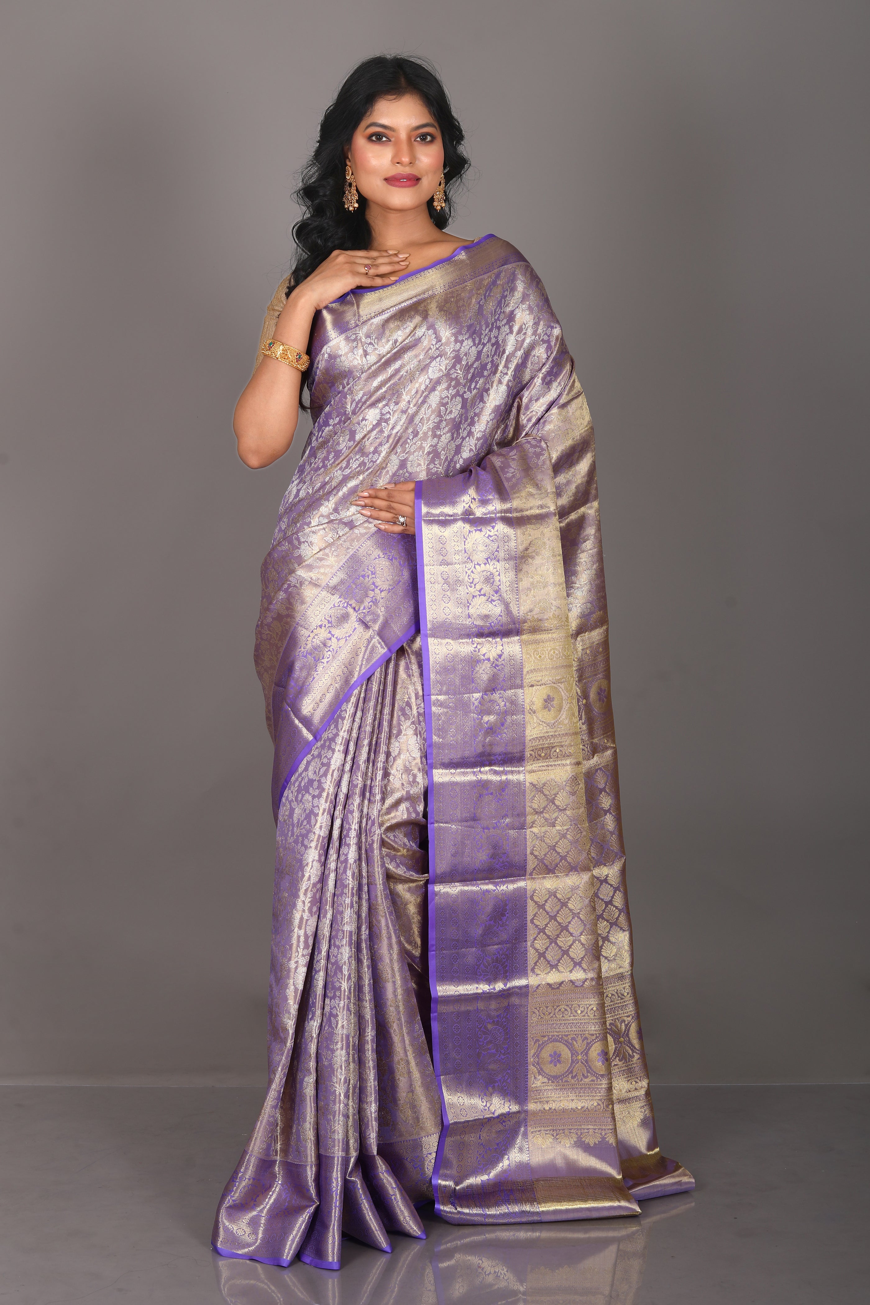 Purple Pure Tissue Kanjivaram Saree - Keya Seth Exclusive