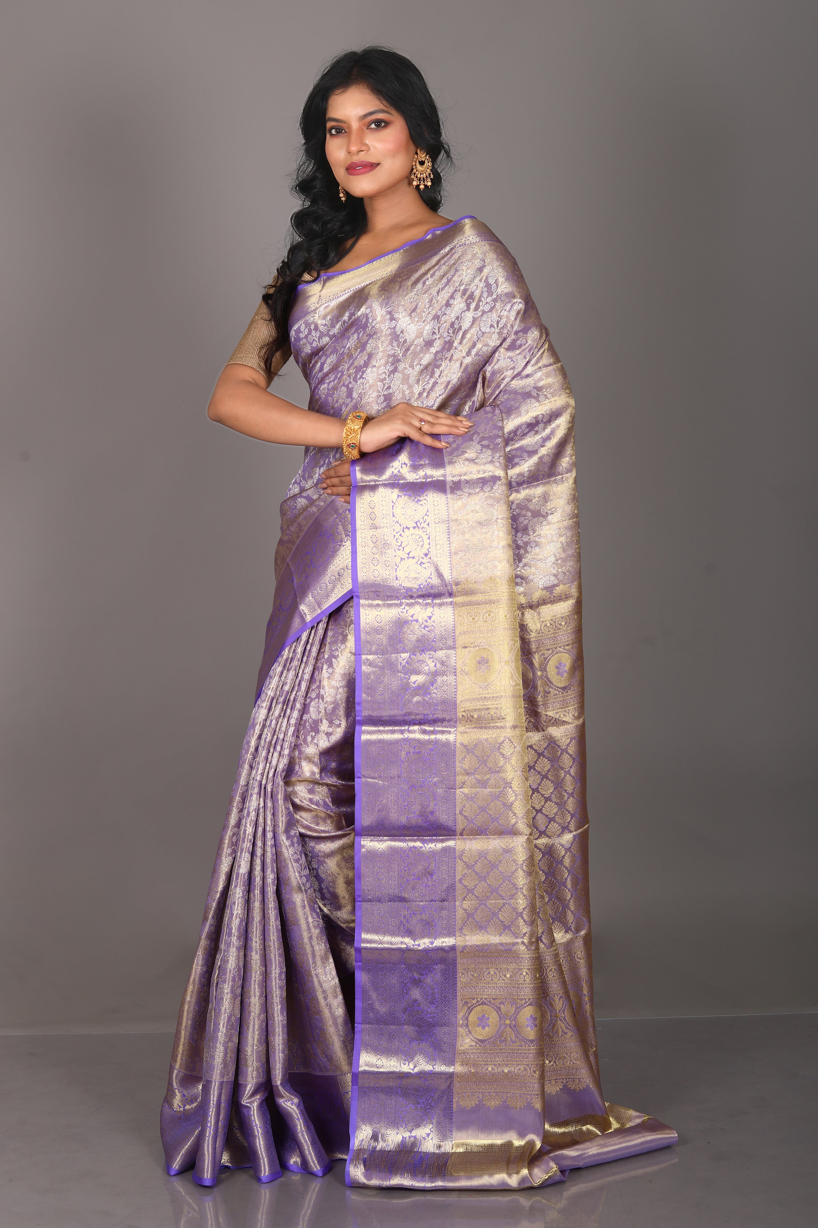 Purple Pure Tissue Kanjivaram Saree - Keya Seth Exclusive