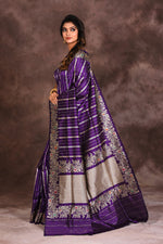 Load image into Gallery viewer, Bright Purple Pure Katan Saree - Keya Seth Exclusive
