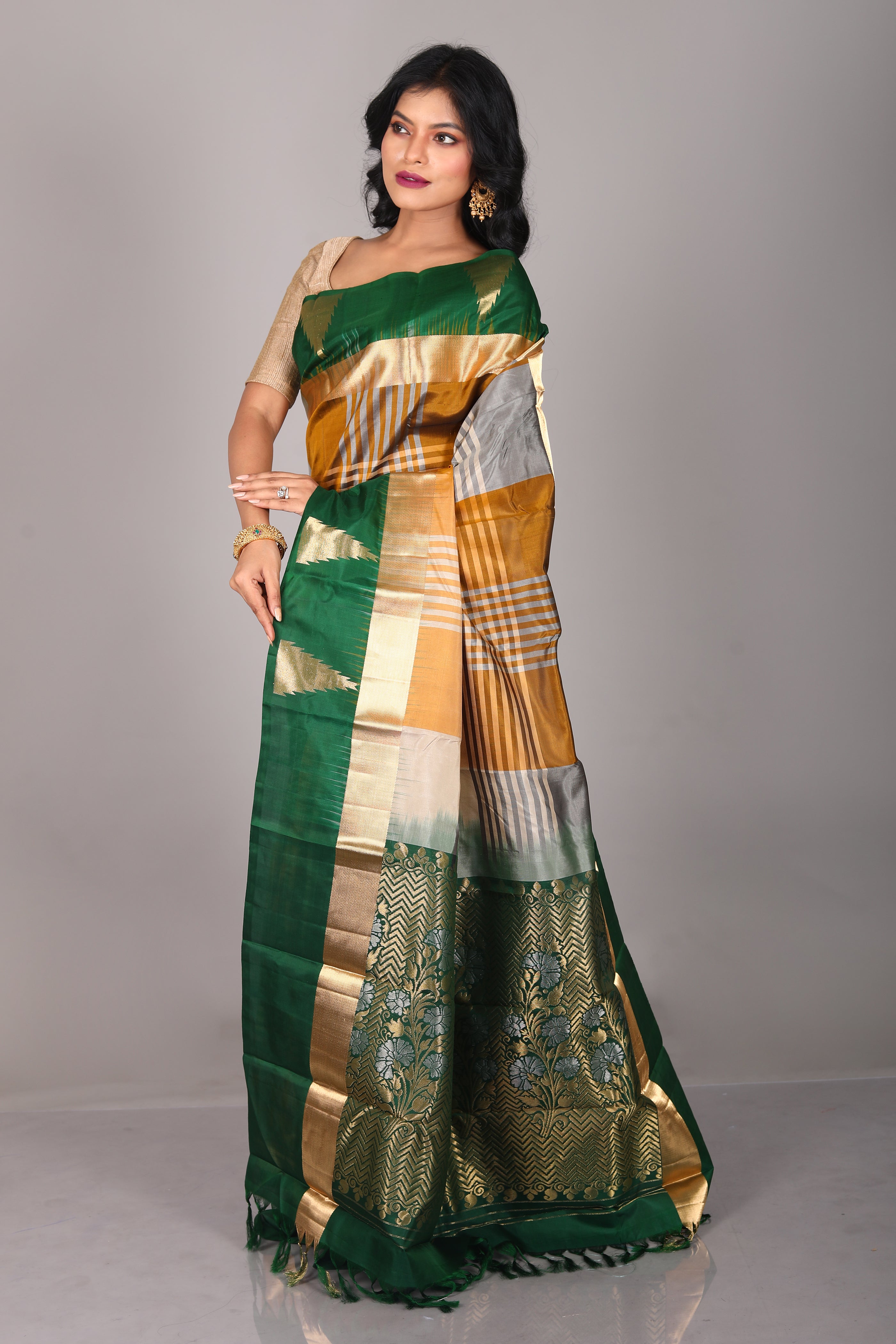 Multicolored Pure Kanjivaram Saree - Keya Seth Exclusive