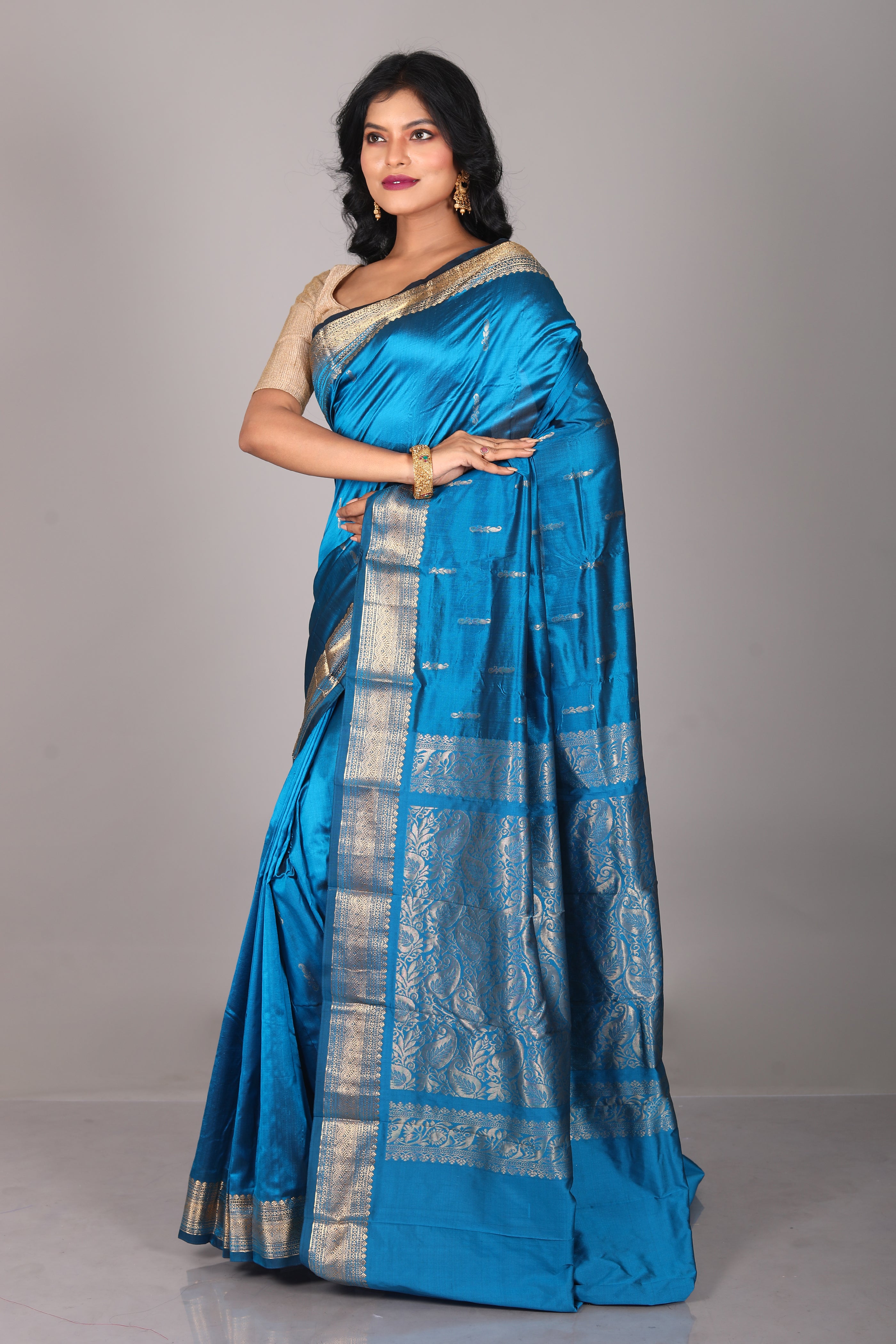 Blue Pure Kanjivaram Saree - Keya Seth Exclusive