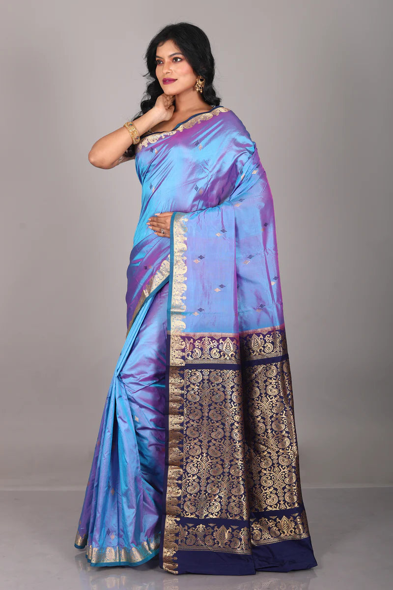Glossy Purple Pure Kanjivaram Saree - Keya Seth Exclusive
