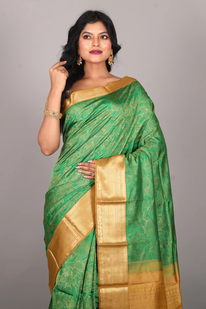 Green Pure Kanjivaram Saree - Keya Seth Exclusive